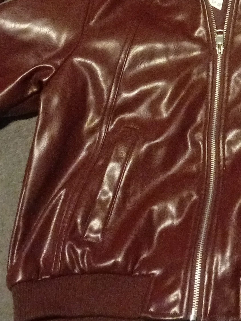 Zara Faux Leather Jacket Burgundy