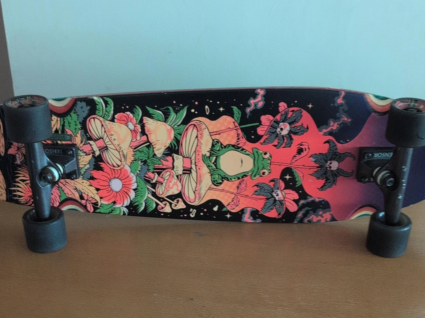 Globe Cruiser Skateboard with Mushroom Art