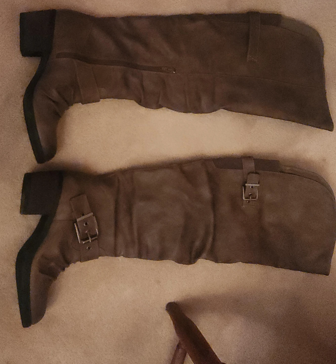 Taupe Slouchy Knee-High Boots