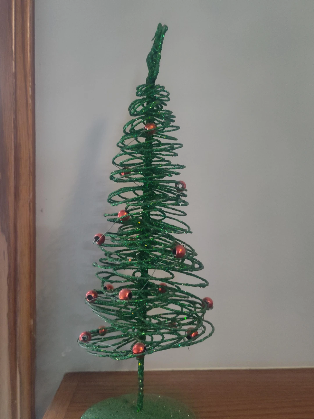 Green Spiral Wire Christmas Tree Decoration