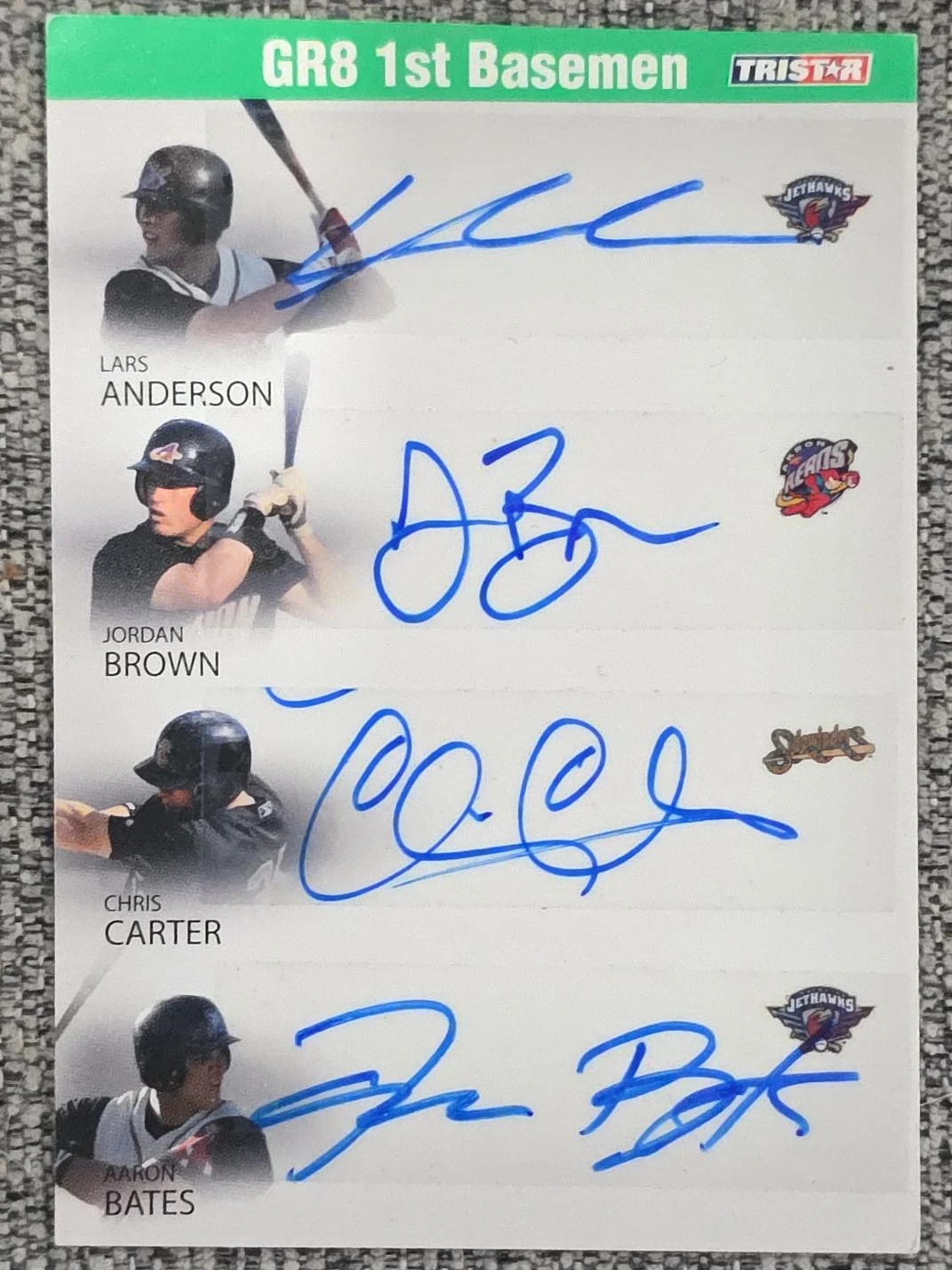 Tristar GR8 1st Basemen Autograph Card