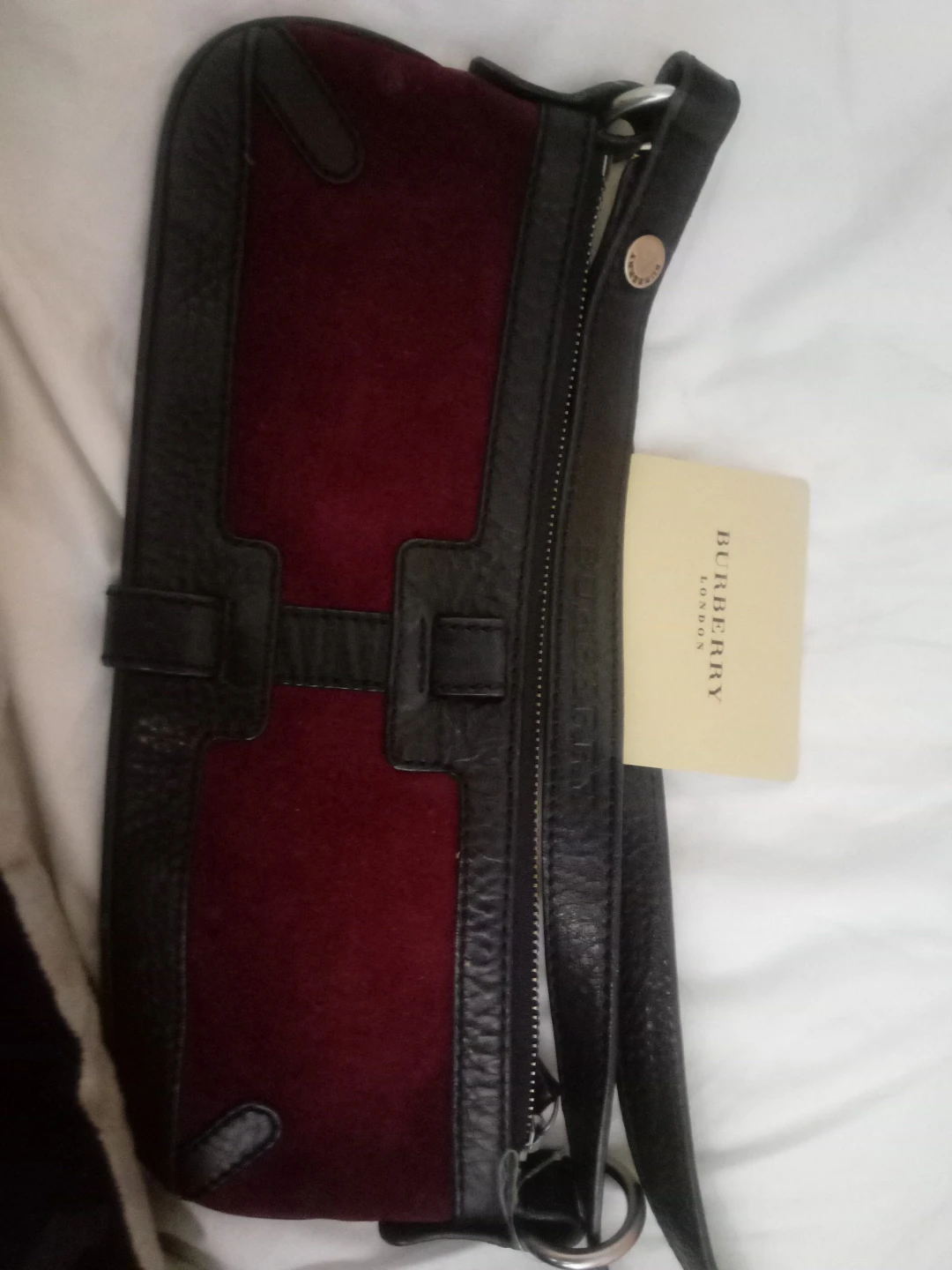 Burberry London Suede and Leather Clutch