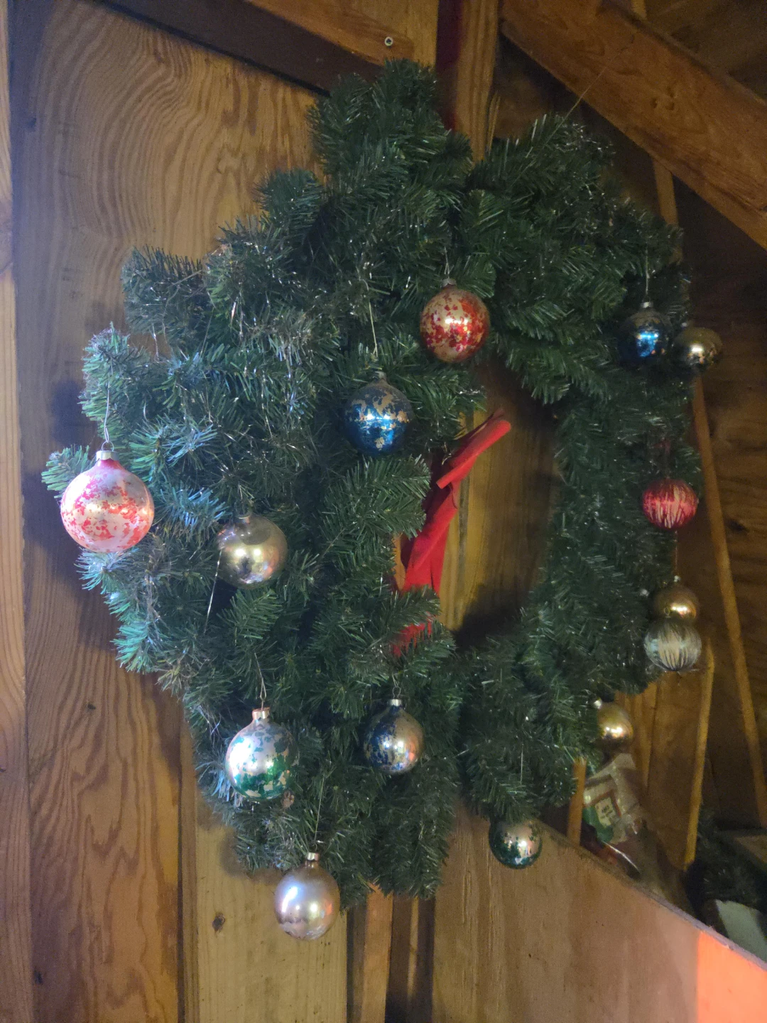 Artificial Christmas Wreath with Ornaments