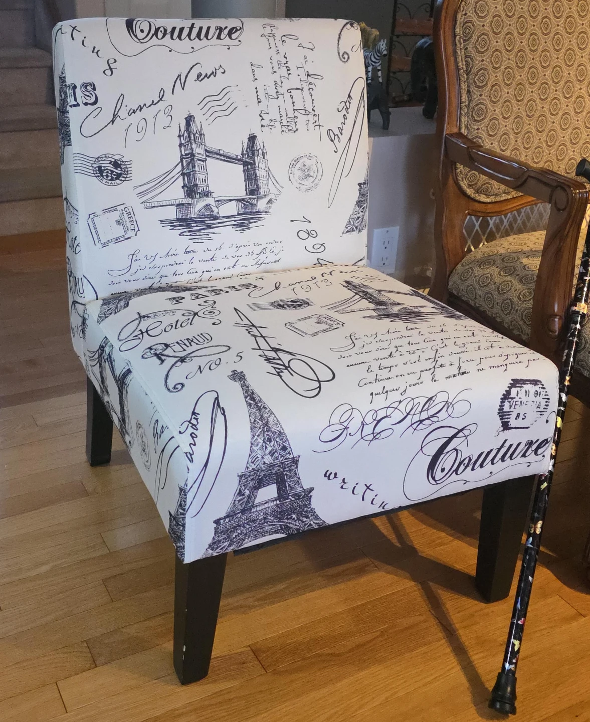 Paris Print Accent Chair
