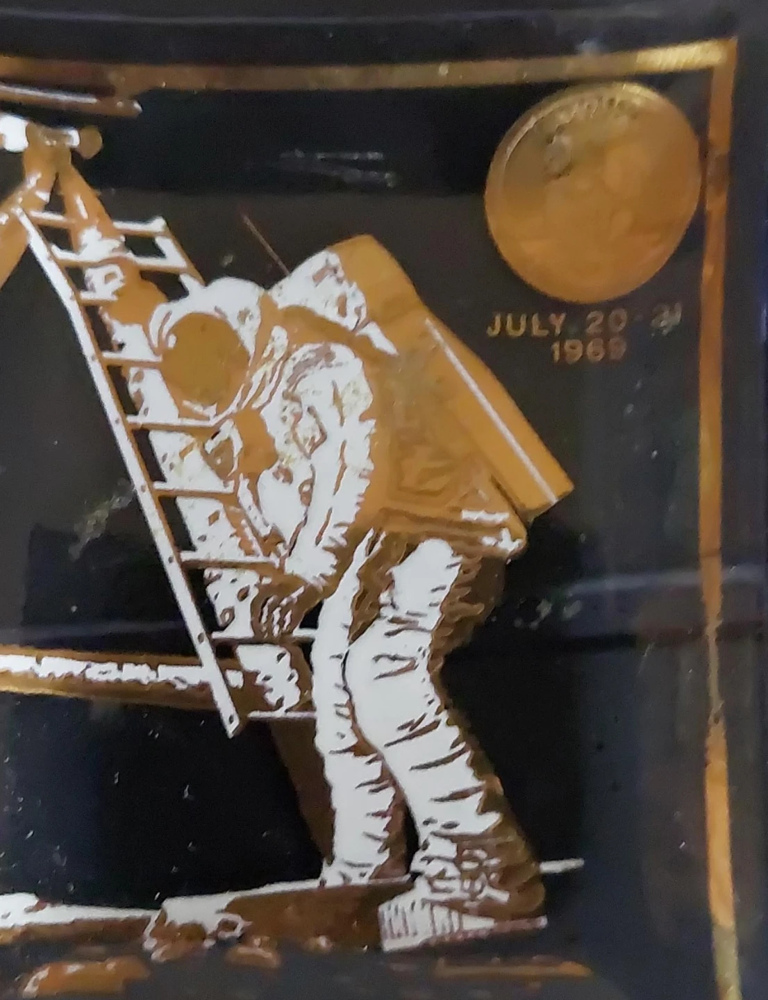 Vintage 1969 Moon Landing Commemorative Glass