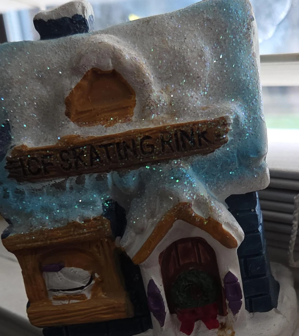 Ice Skating Rink Christmas Village Figurine