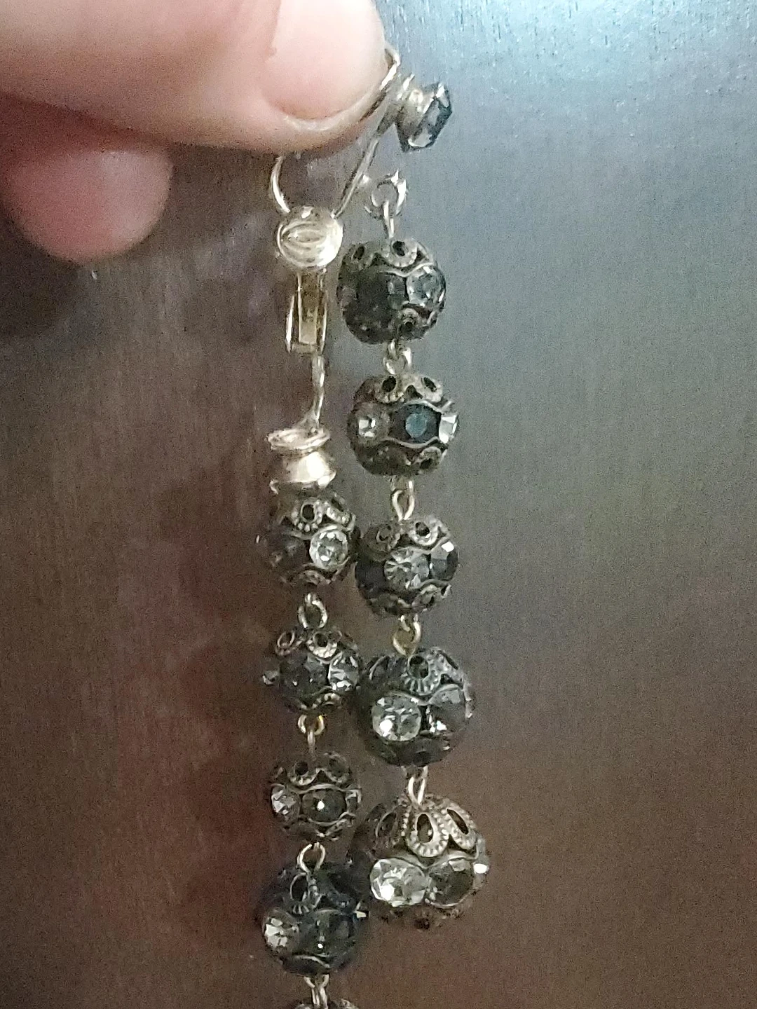 Vintage Crystal Bead Clip-On Earrings - photo 2