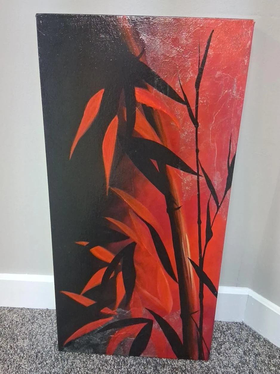 Abstract Bamboo Canvas Art