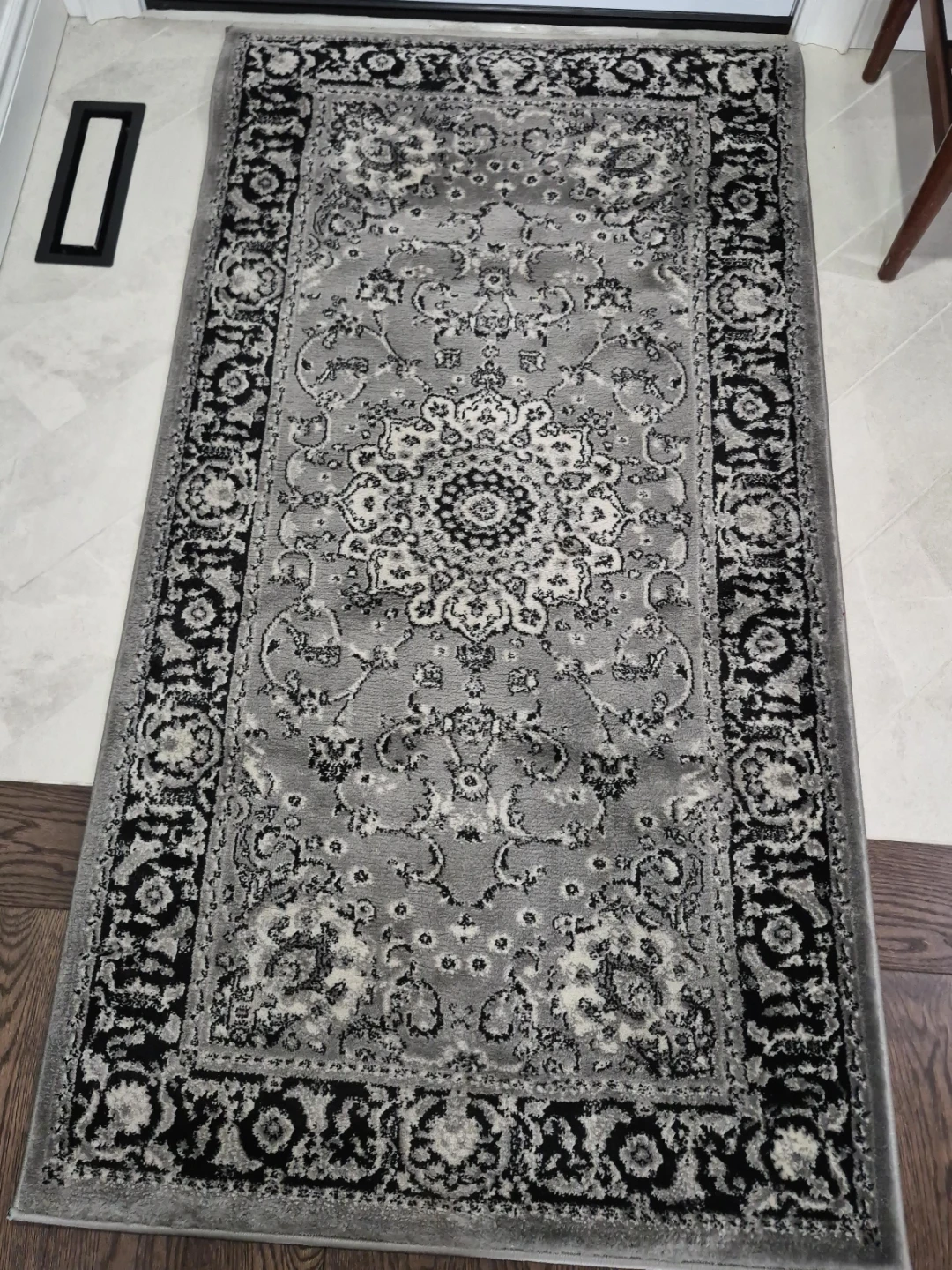Midas Accents Tabriz Grey and Black Area Rug