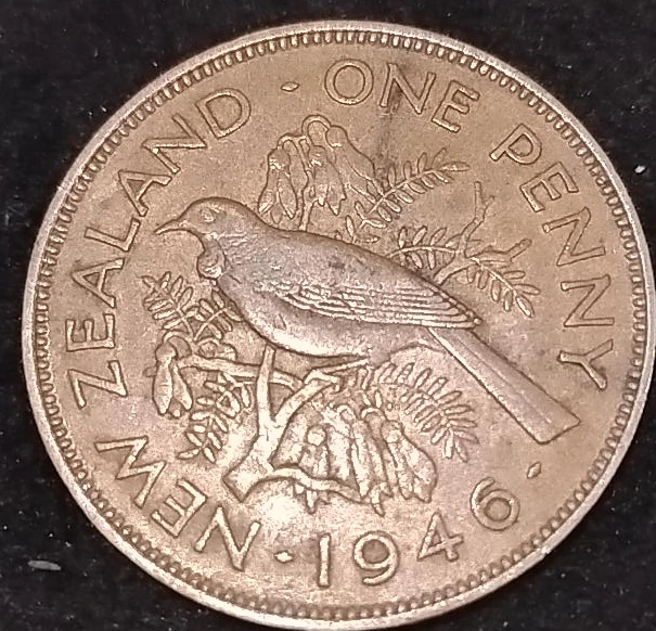 1946 New Zealand One Penny Coin