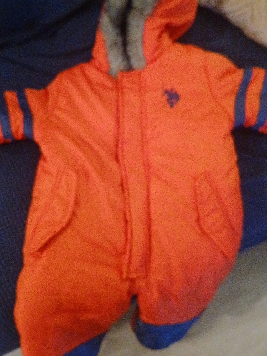U.S. Polo Assn. Orange Baby Snowsuit