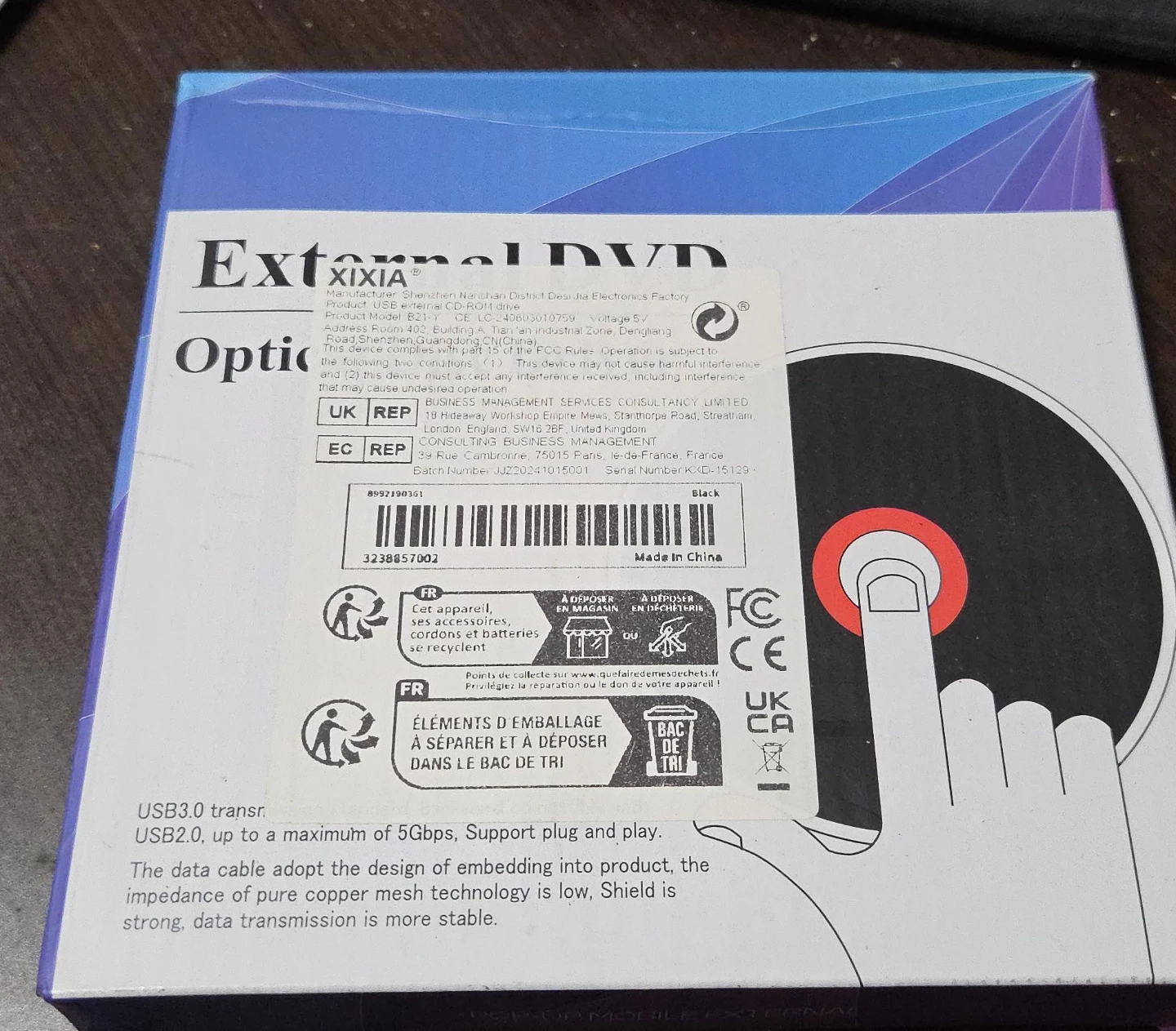 XIXIA External USB DVD Drive