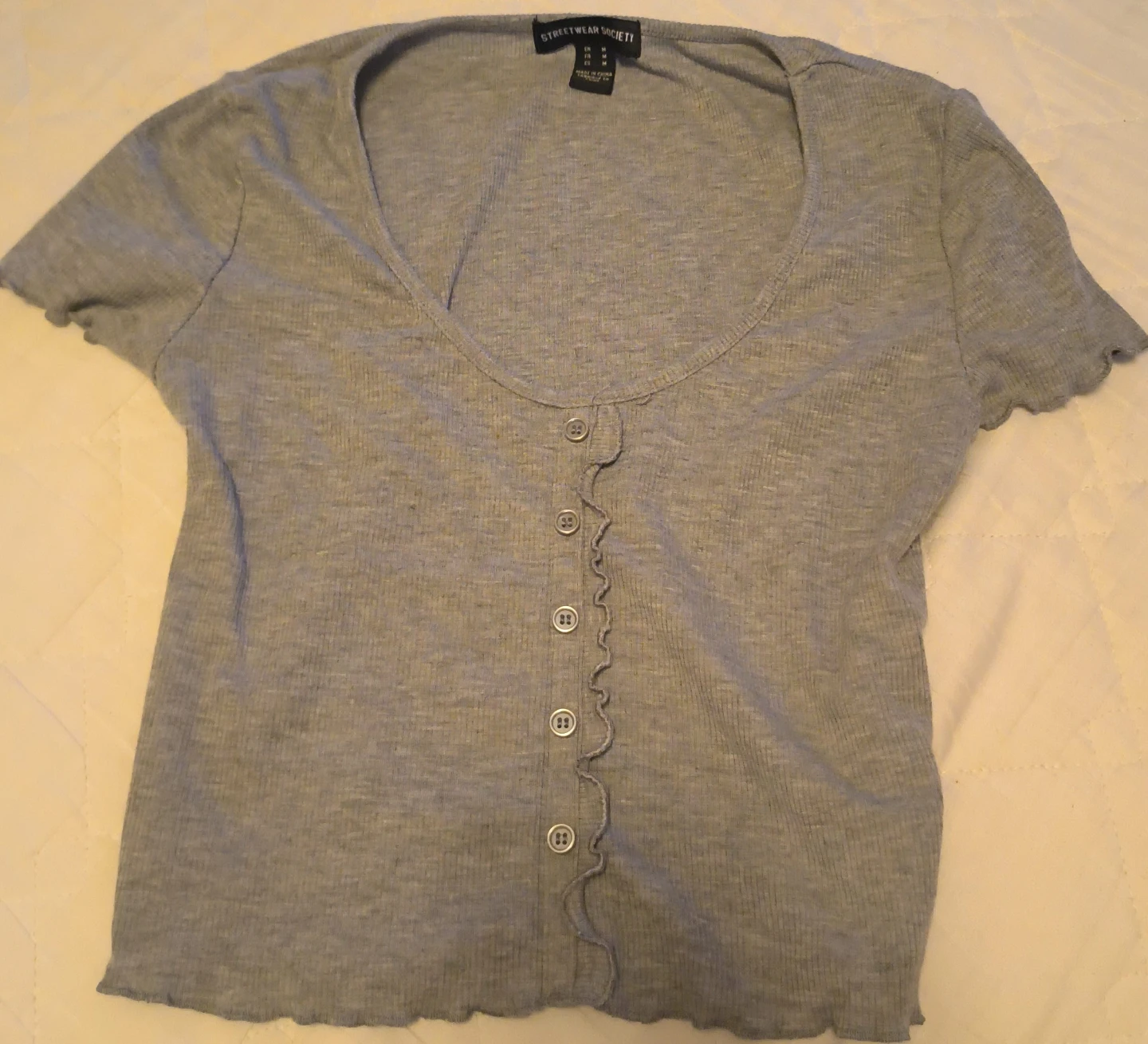 Streetwear Society grey button-up top