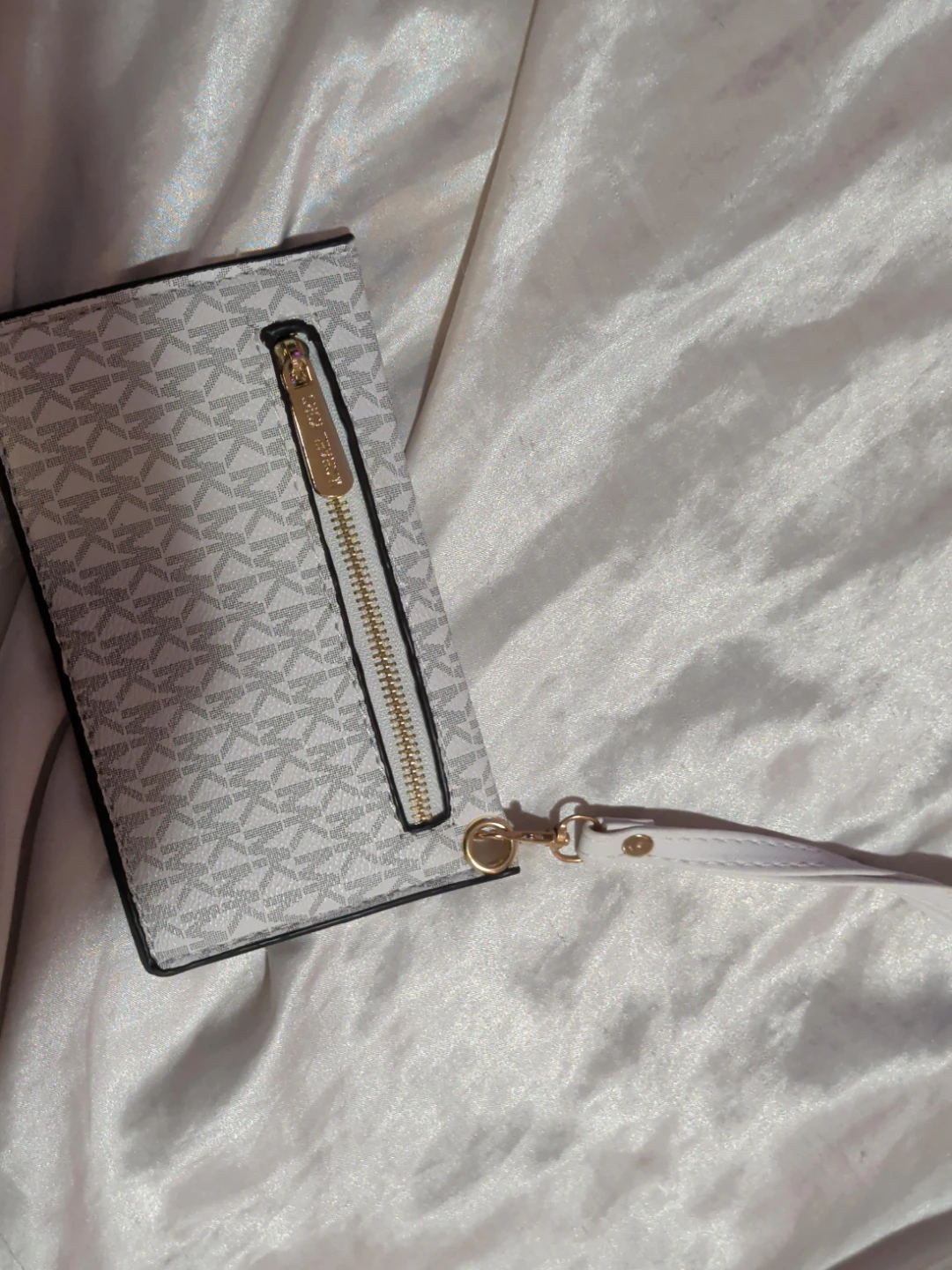 Michael Kors White Monogram Wristlet