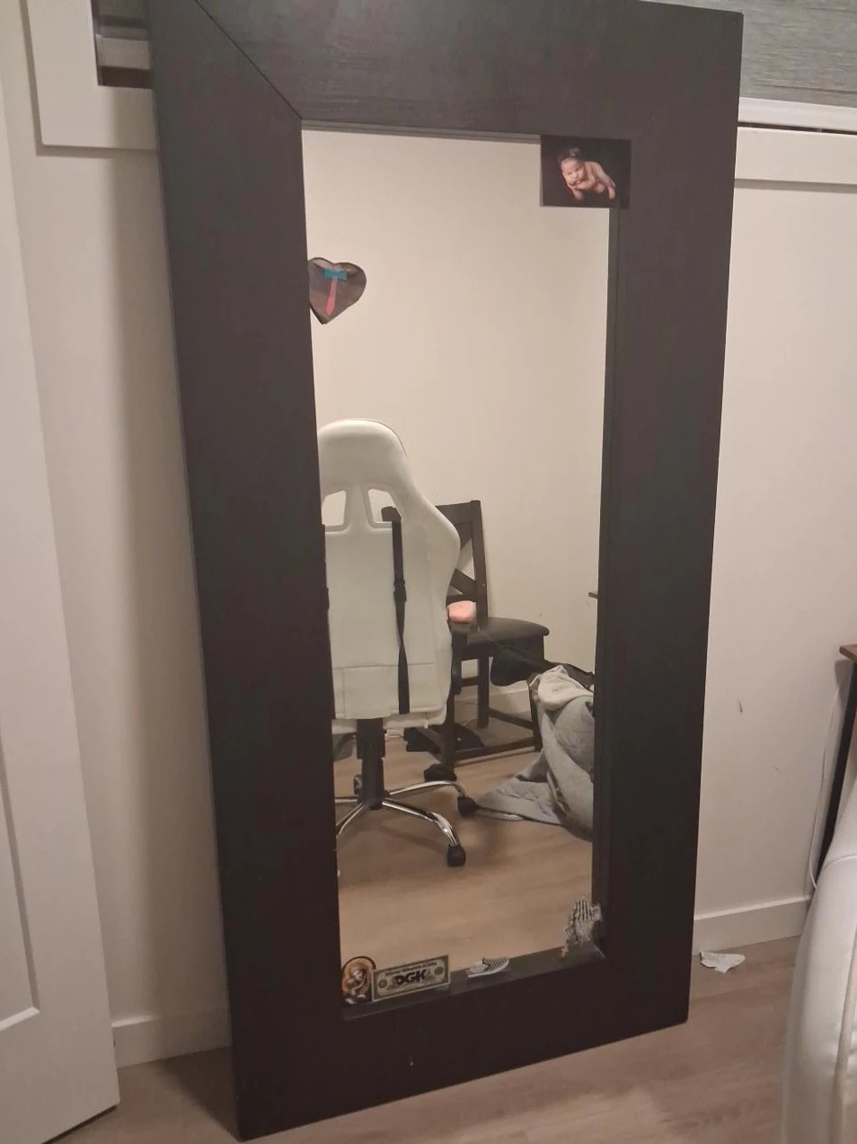 Large Black Full-Length Floor Mirror