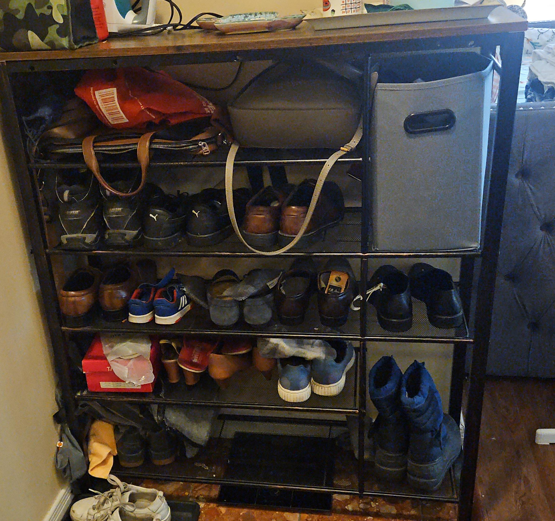 Industrial Style Shoe Rack and Storage Shelf