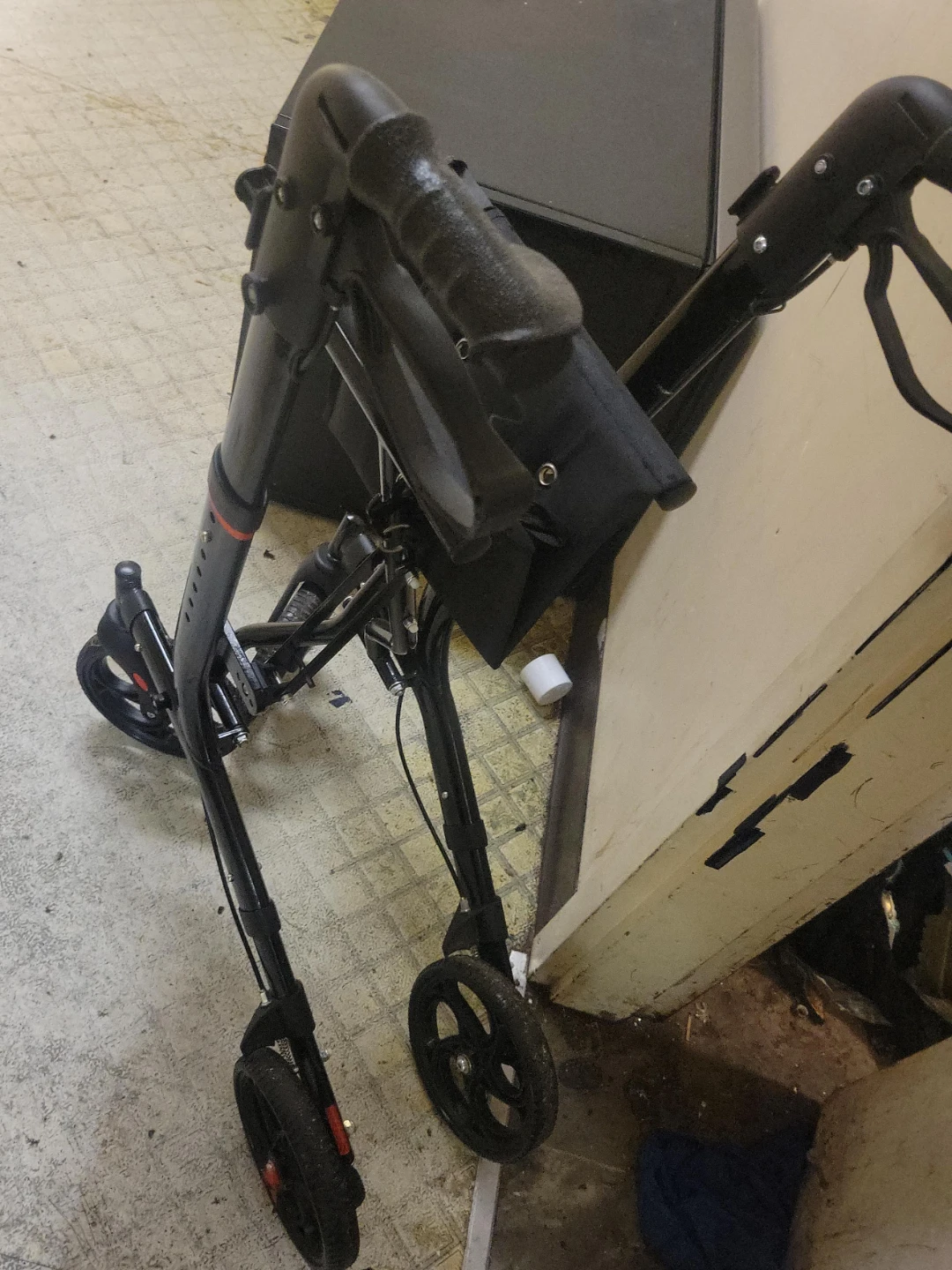Black Folding Four-Wheel Walker