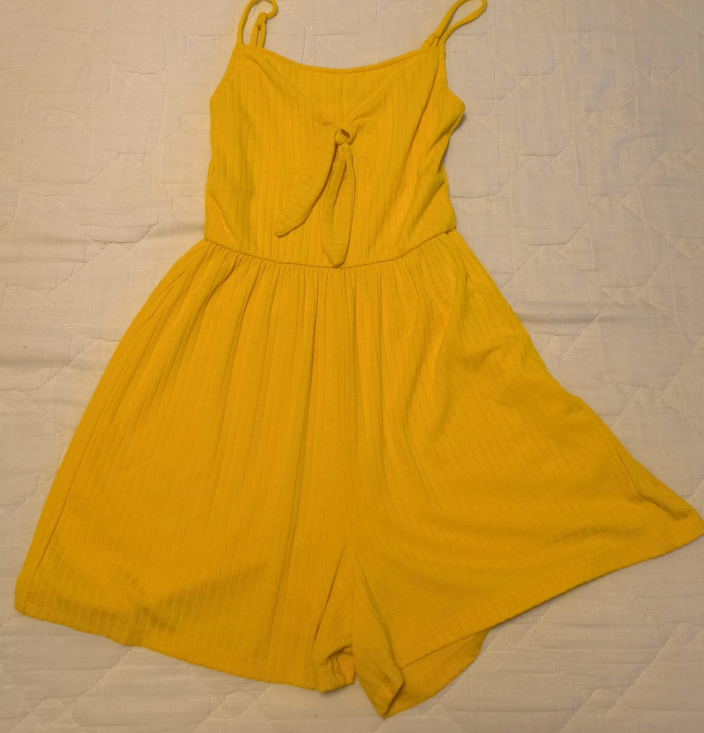 Yellow Ribbed Romper