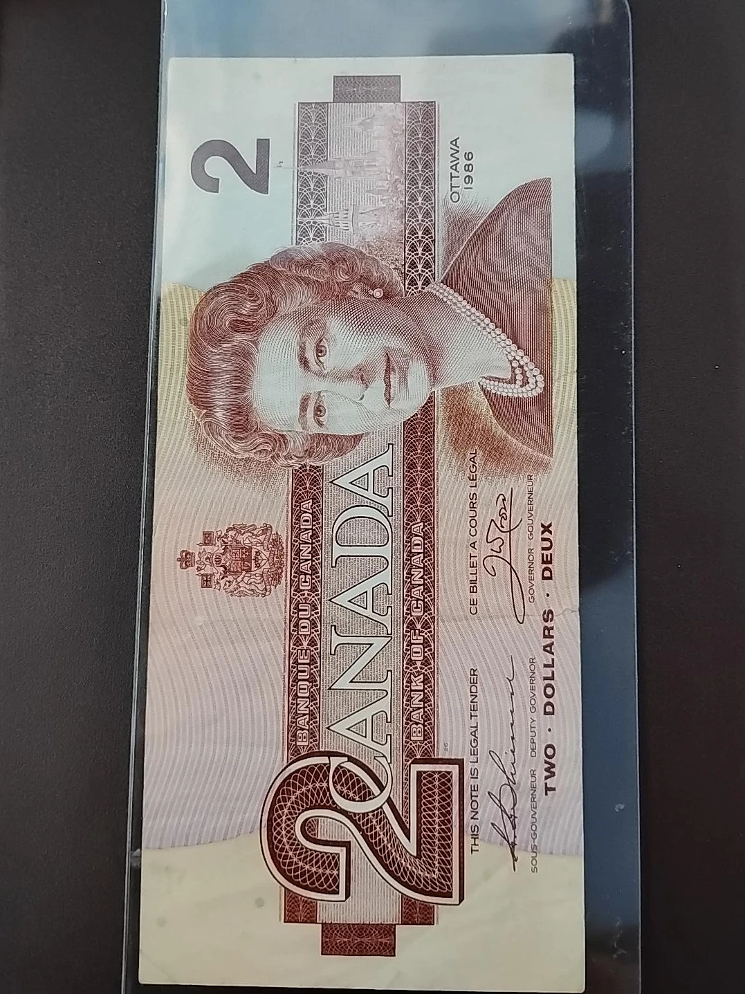 1986 Canadian Two Dollar Banknote