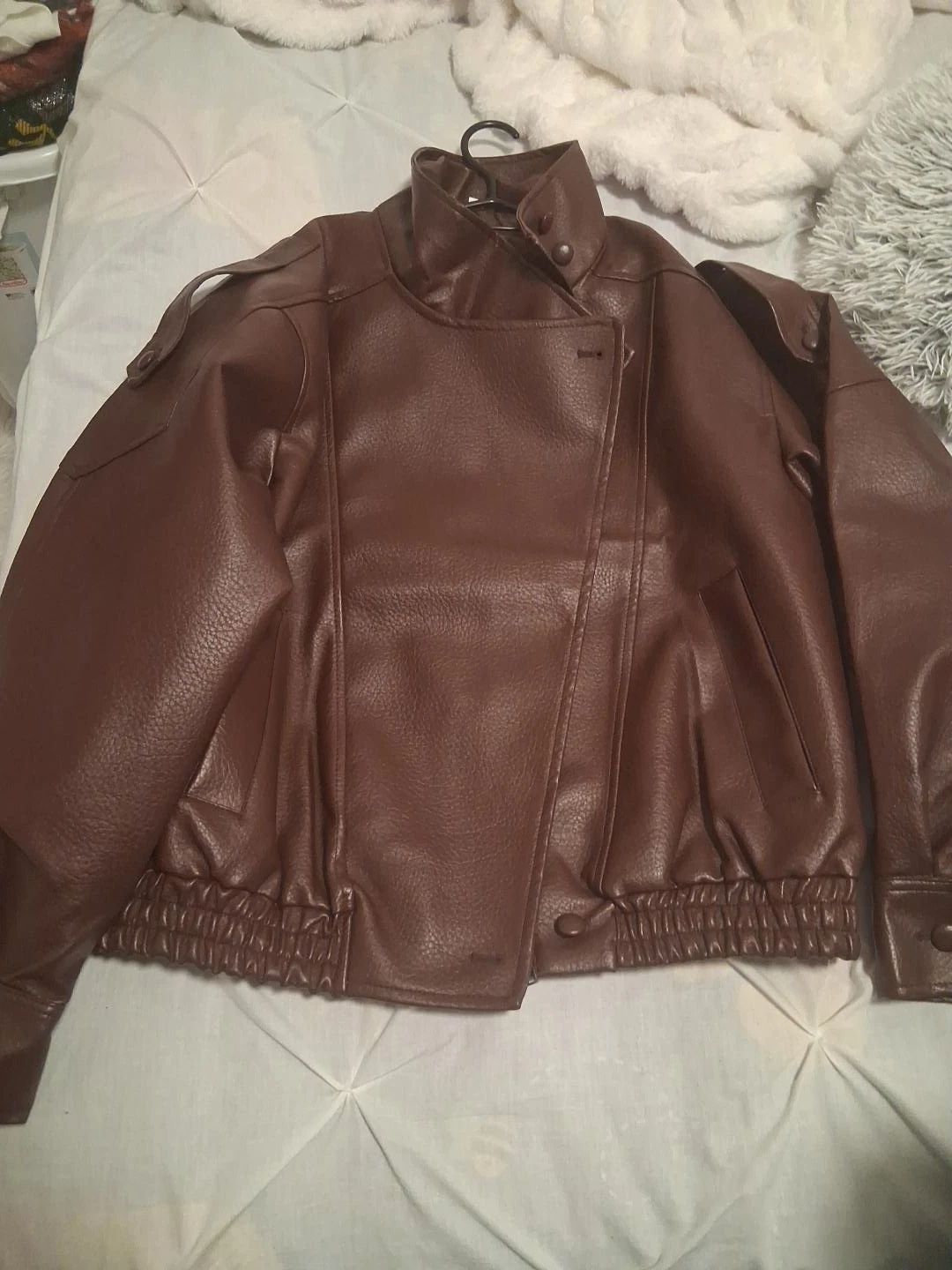 Brown Faux Leather Jacket