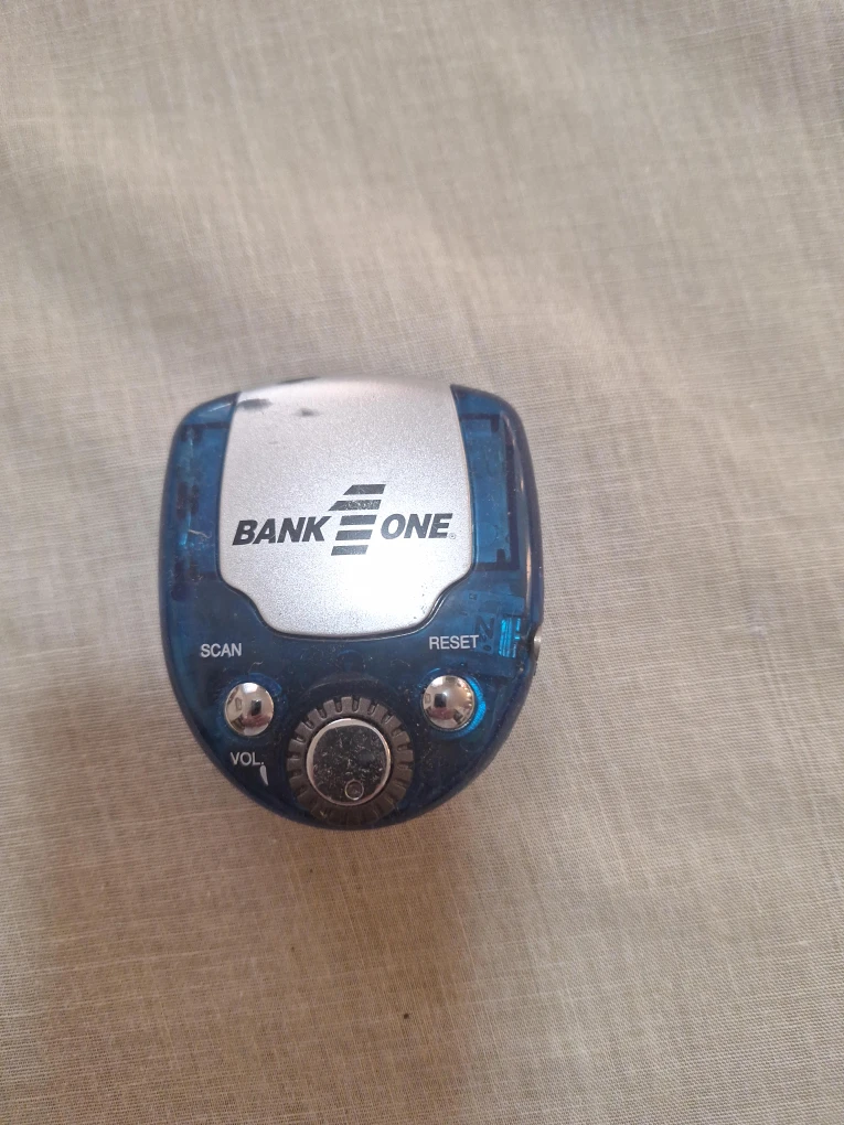 Bank One portable AM/FM radio