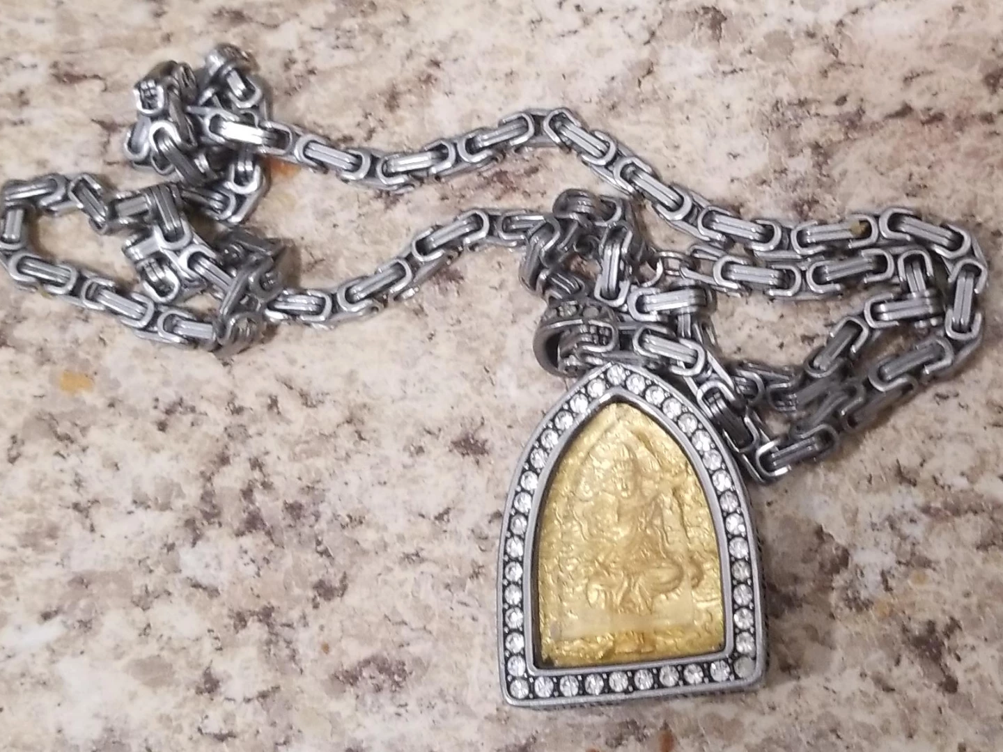 Gold-tone Buddha Pendant Necklace