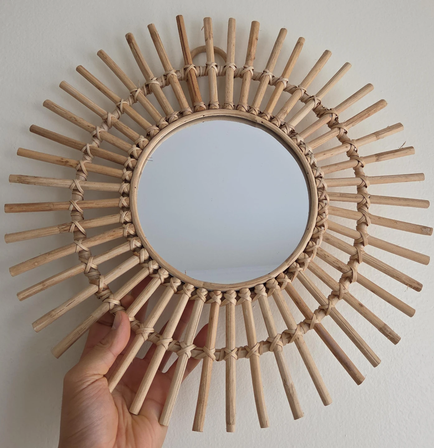 Sunburst Rattan Wall Mirror in Queens, NY