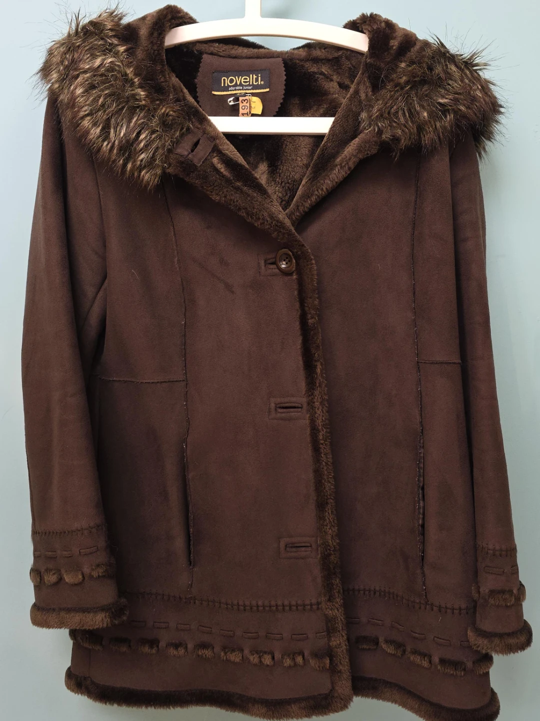 Novelti Brown Faux Suede Coat