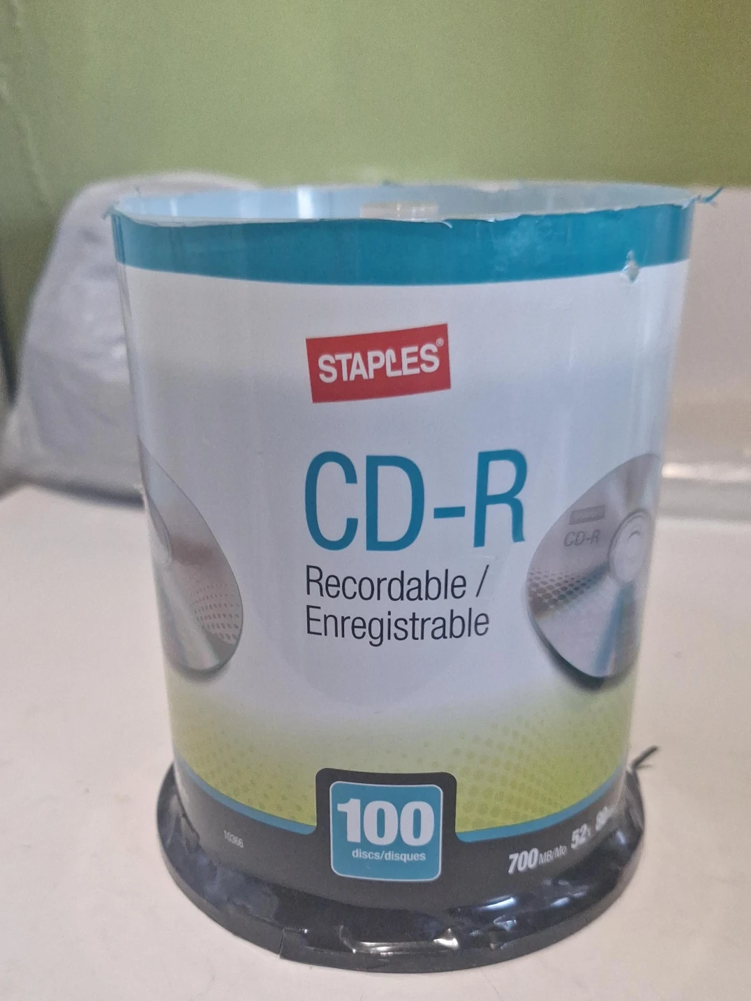 2 packs of Staples 100 Pack CD-R Discs