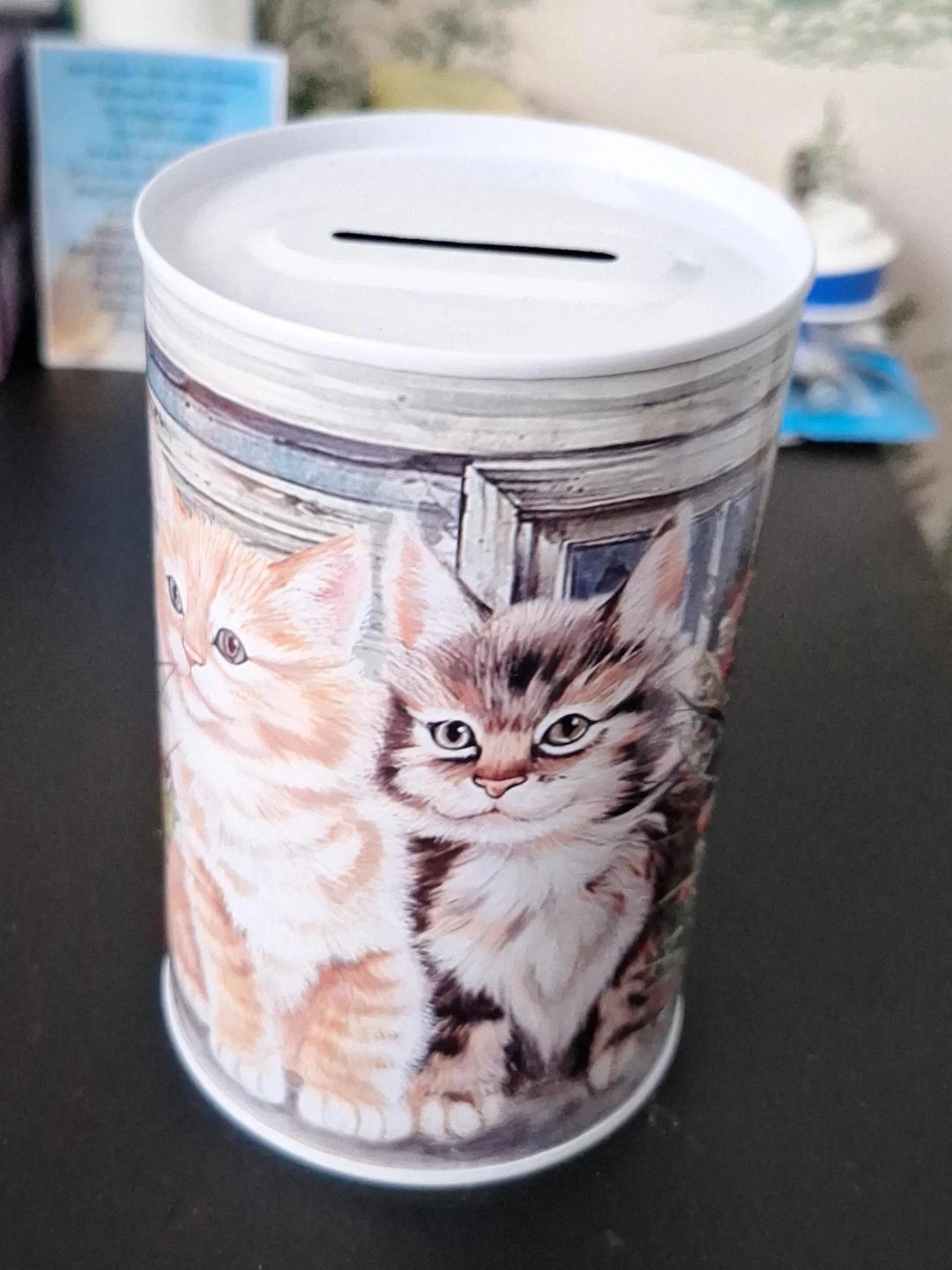 Kitten Themed Metal Coin Bank