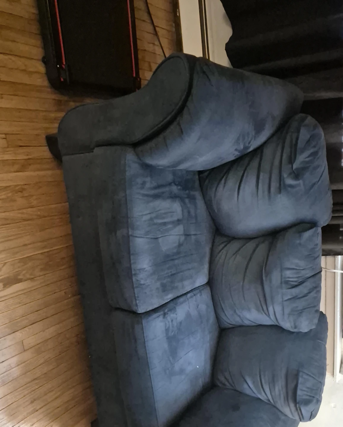 Dark Grey Microfibre Loveseat