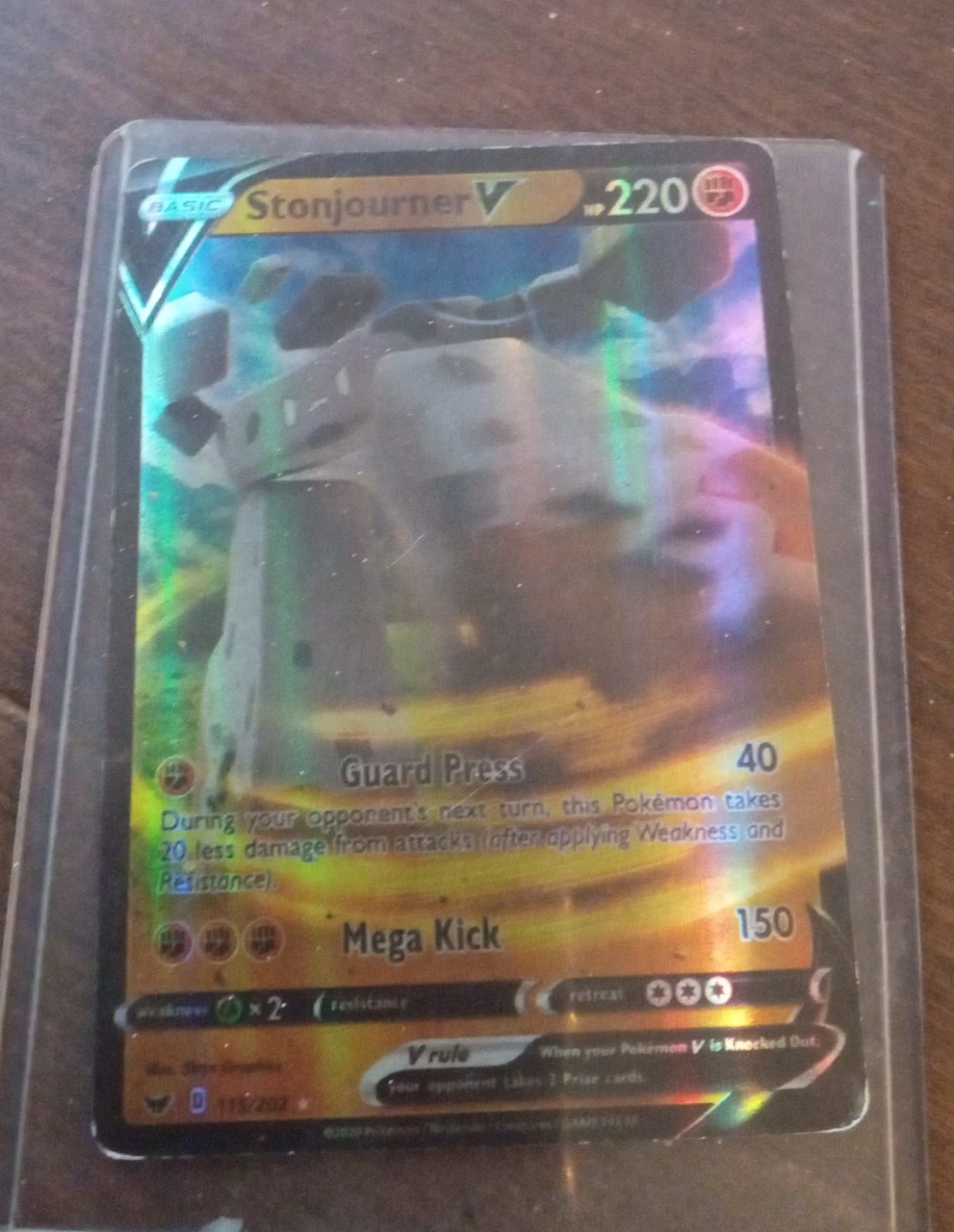 Stonjourner V Pokemon Card 115/202