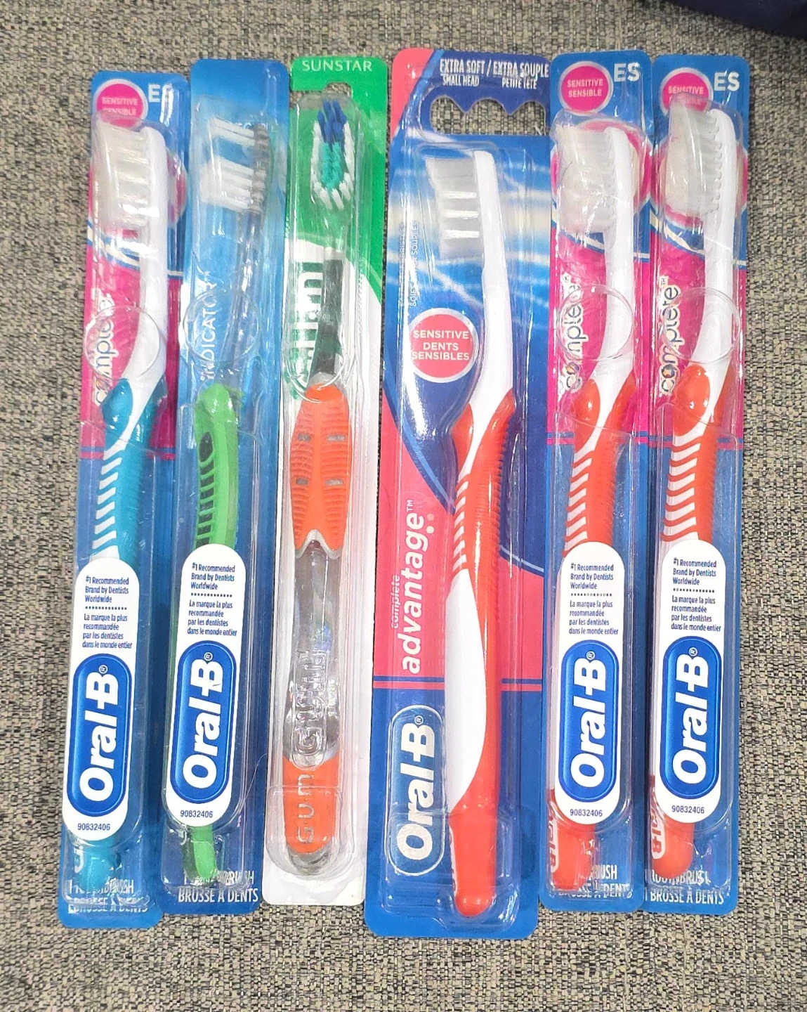 Lot of 6 Oral-B and G.U.M Toothbrushes