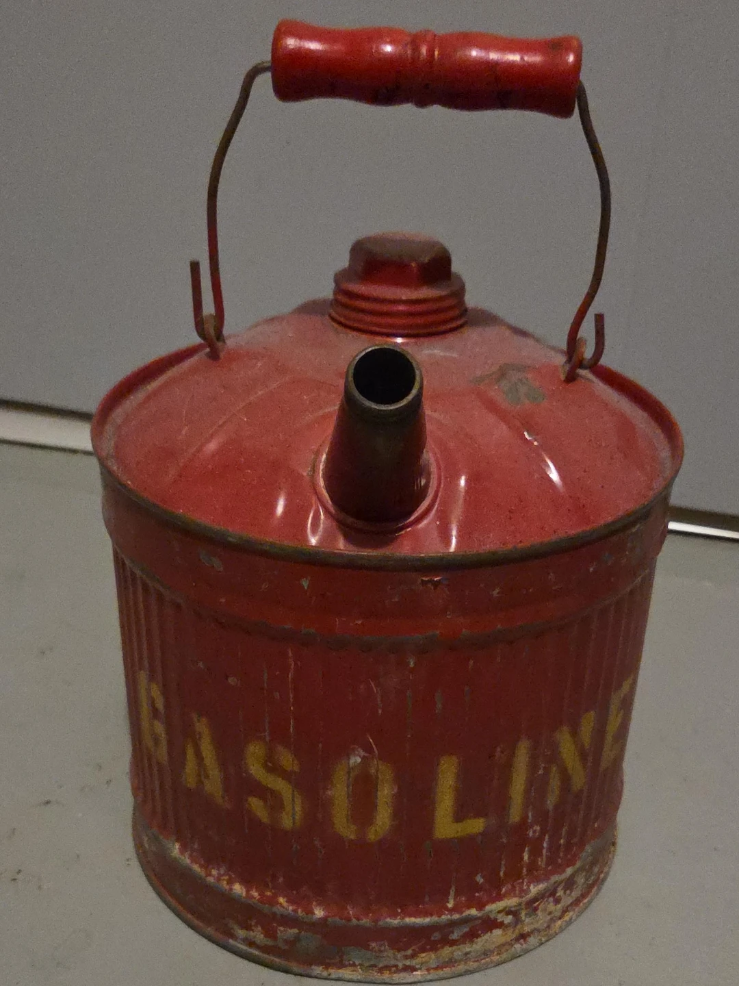Vintage Red Gasoline Metal Can