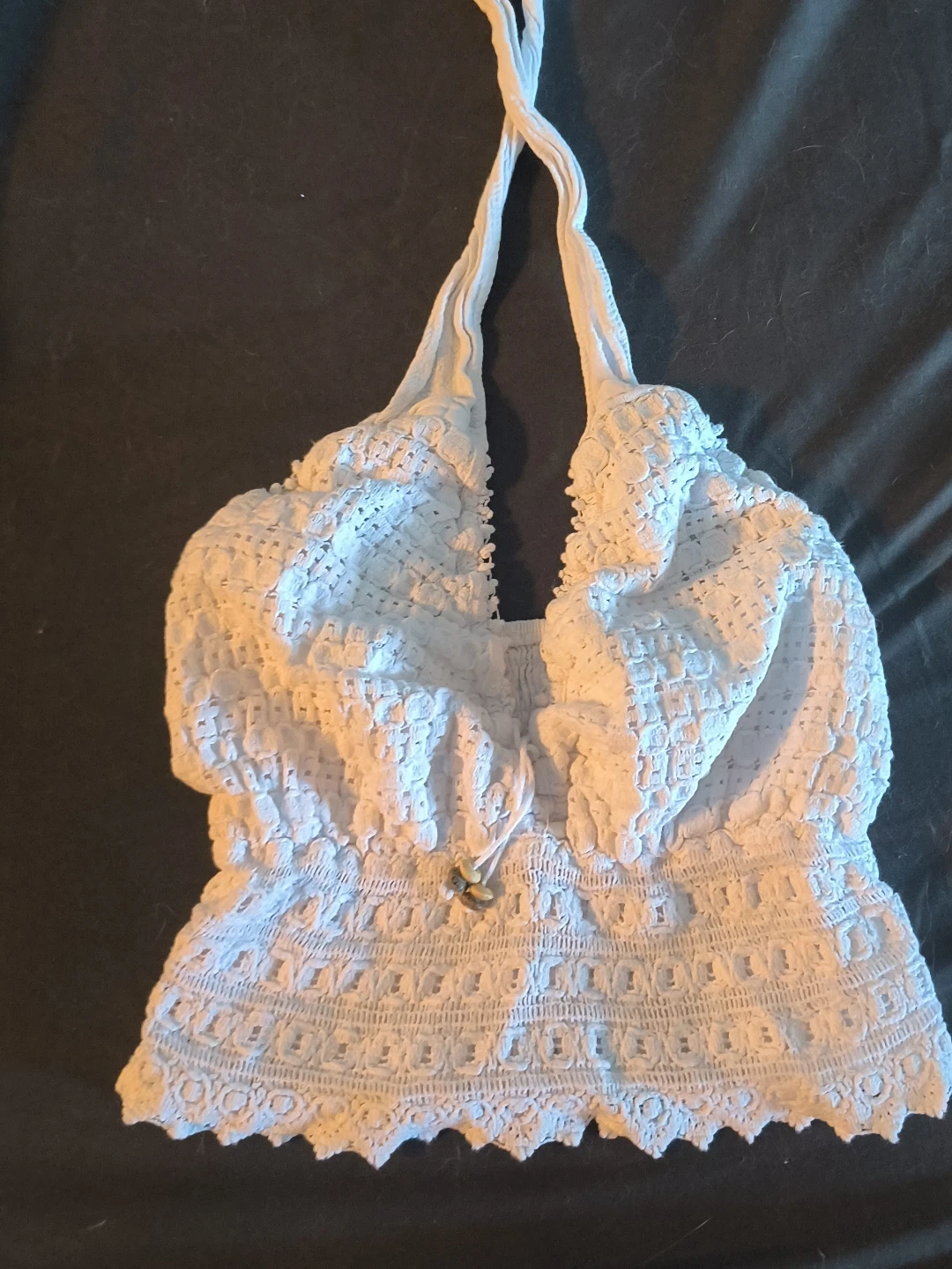 White Crochet Halter Top