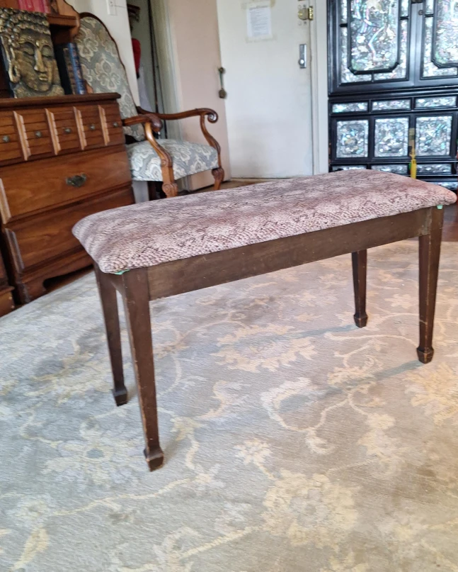 Wooden Piano Bench with Storage