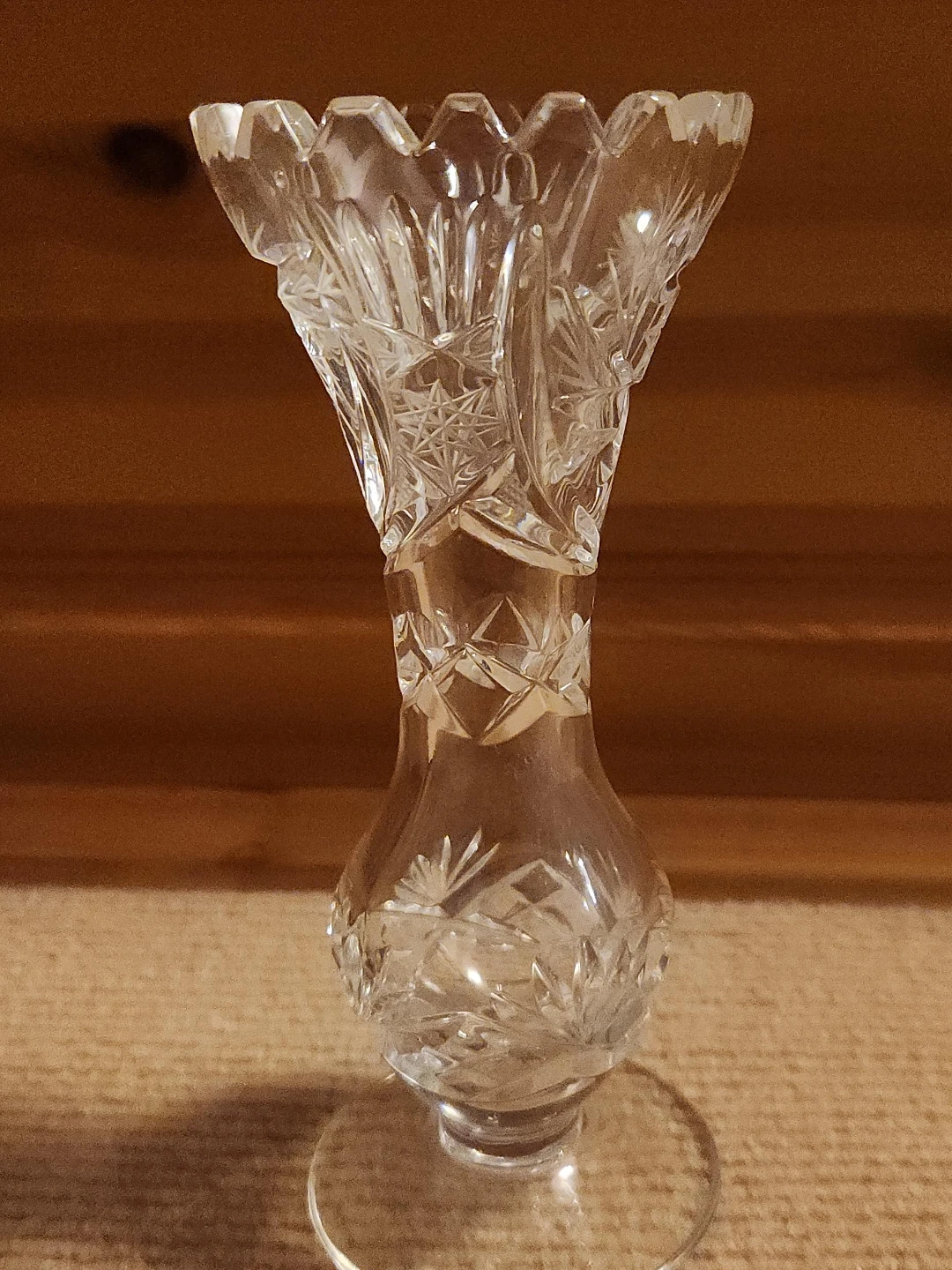 Vintage Cut Glass Bud Vase