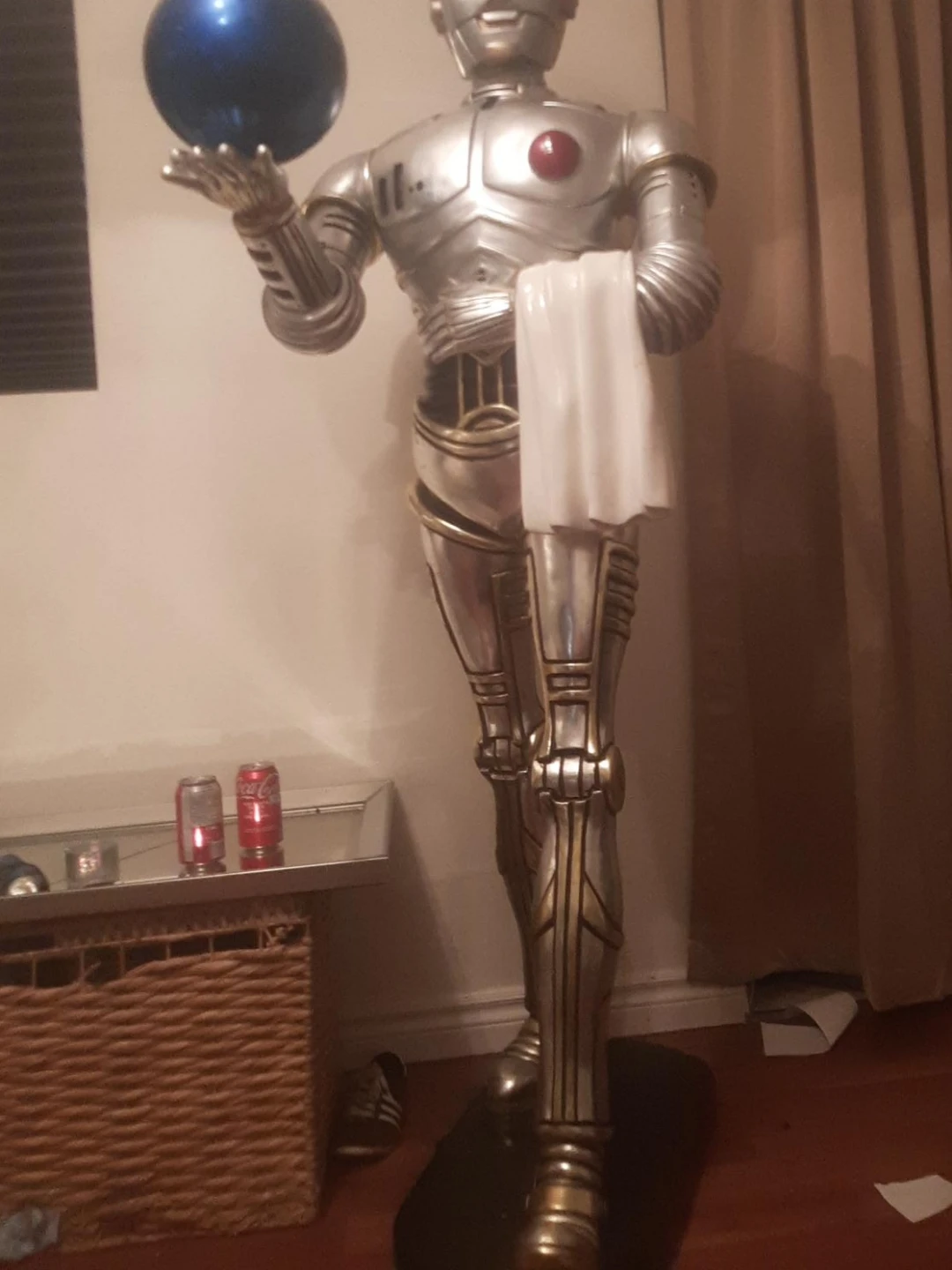 Life-Size Robot Butler Statue