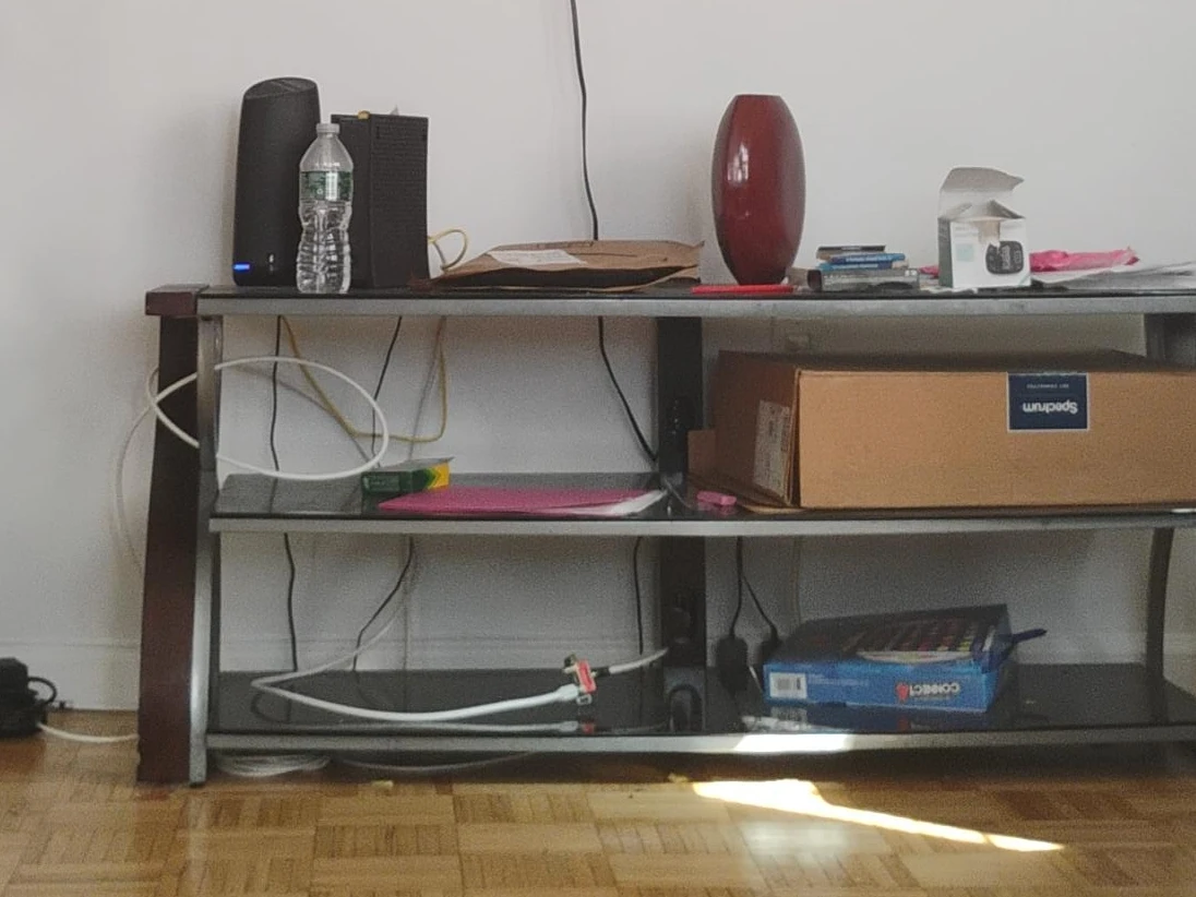 Glass and Metal TV Stand