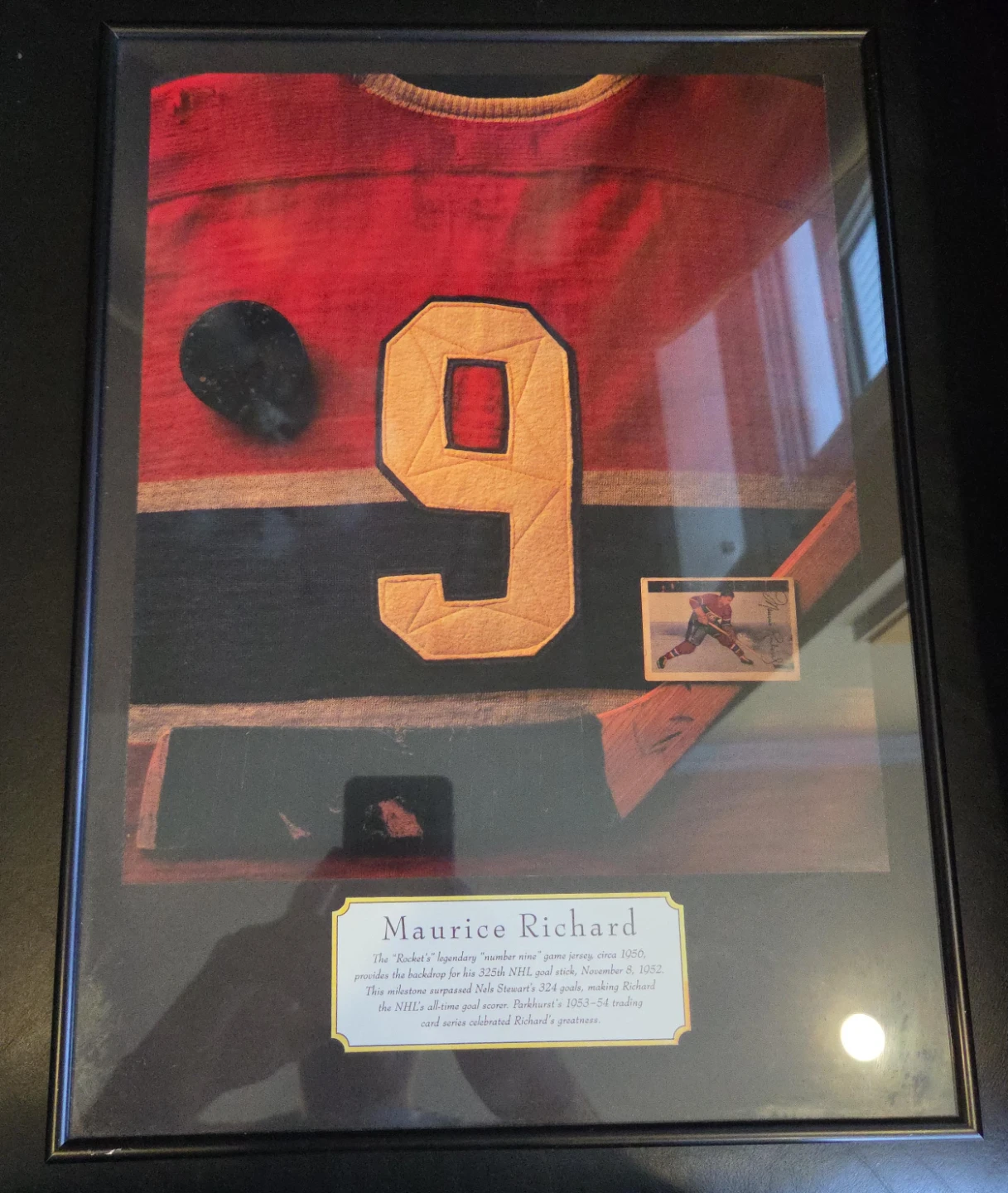 Framed Maurice Richard Hockey Memorabilia Print