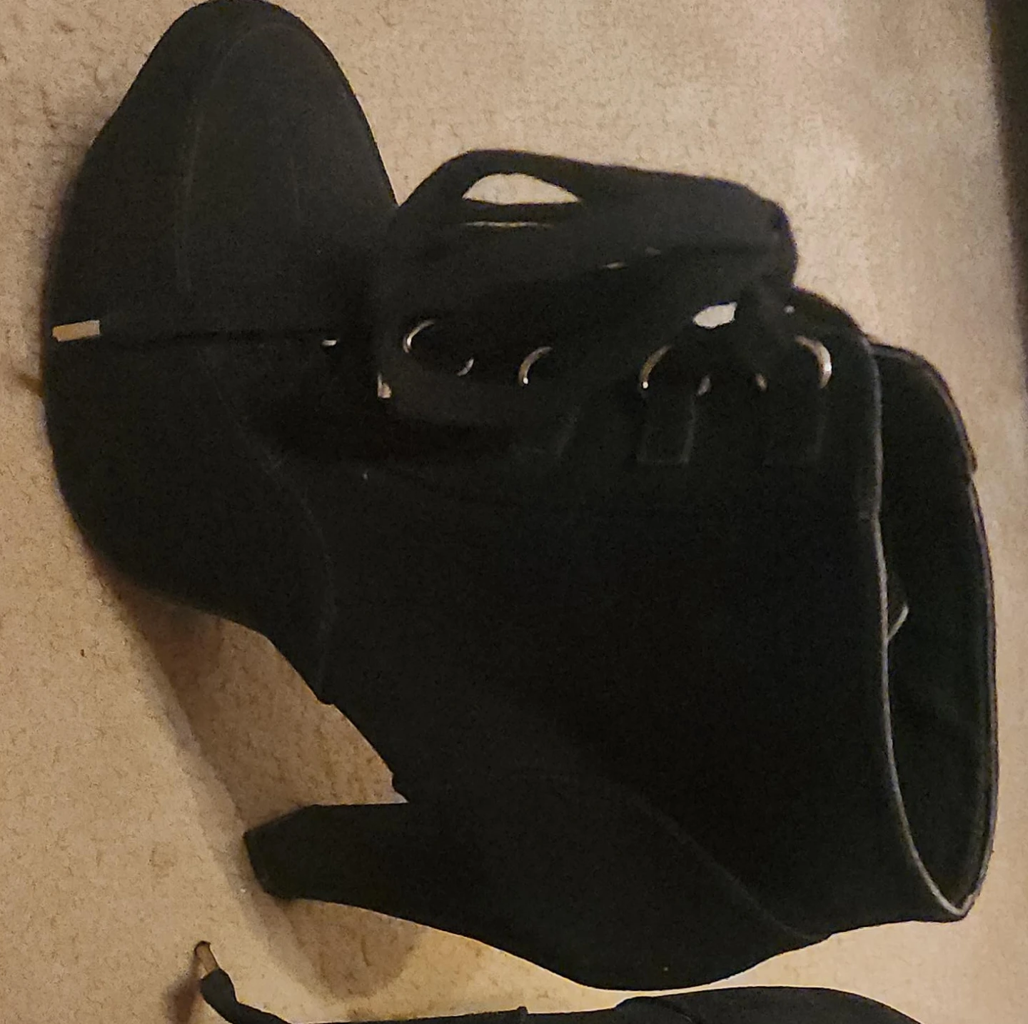 Black Lace-Up Ankle Boots