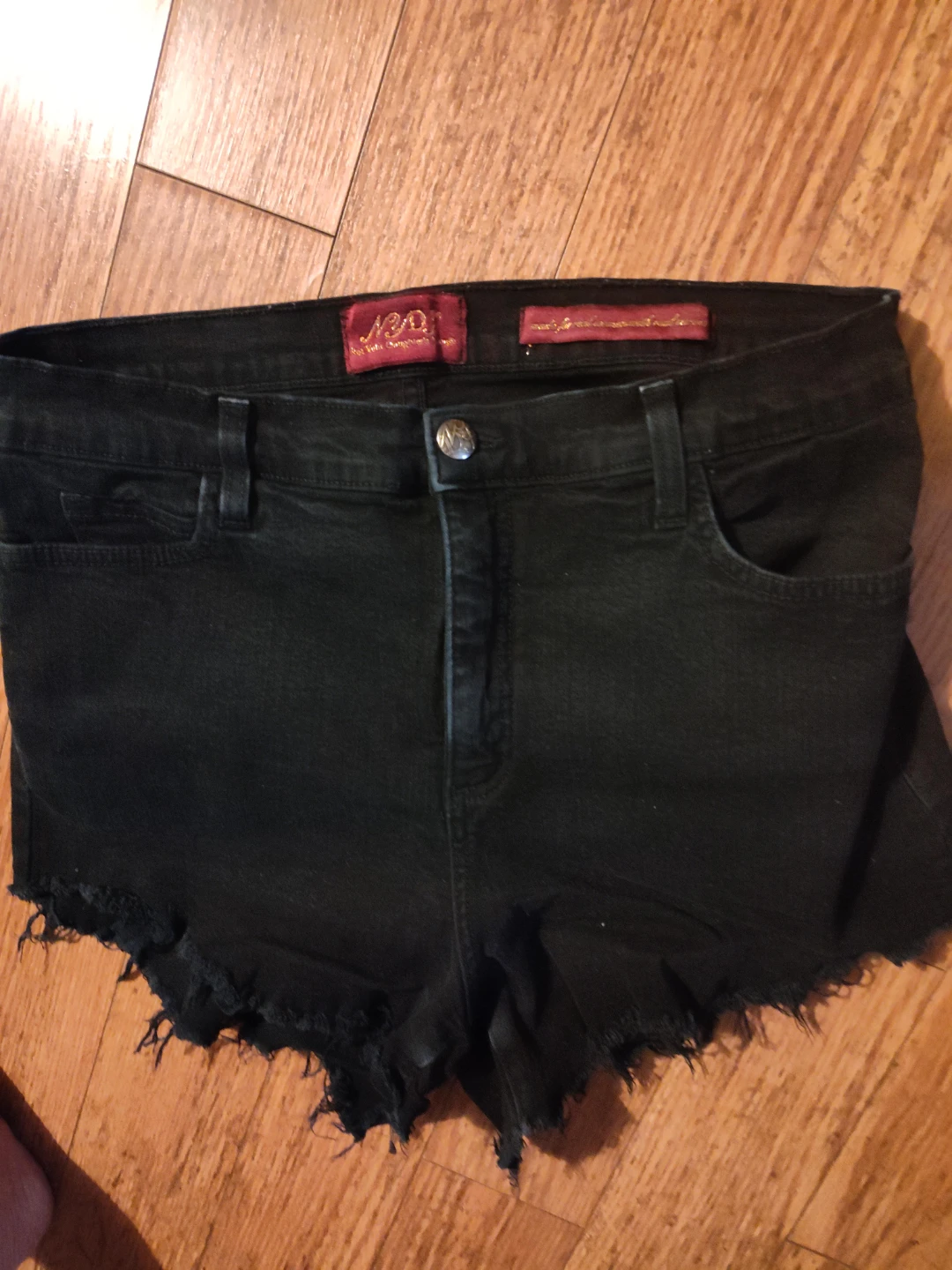 NYDJ black denim shorts
