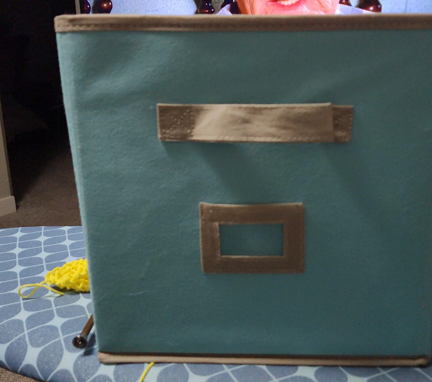 Light Blue Fabric Storage Bin