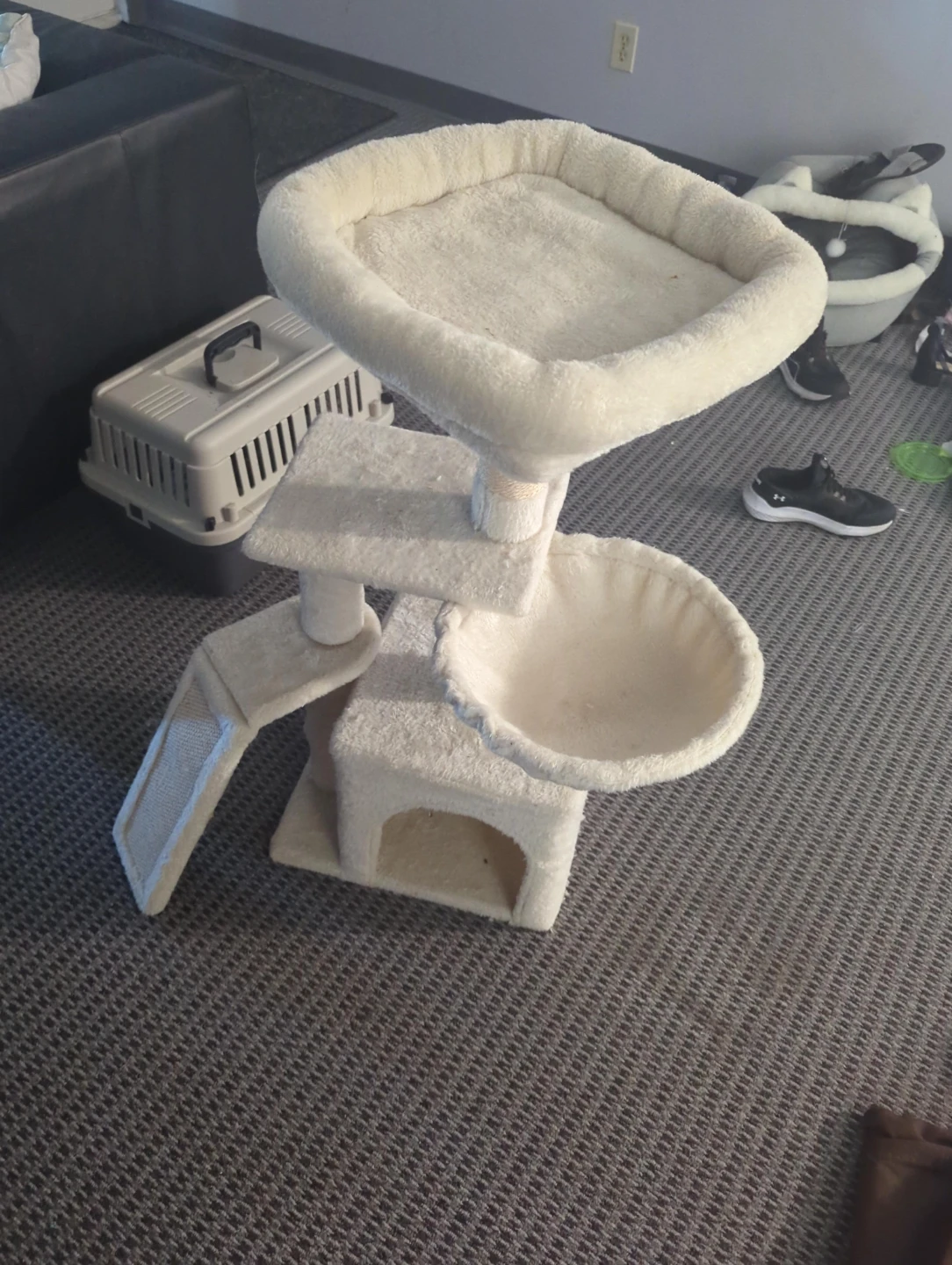 Cream Cat Tree with Condo and Perches
