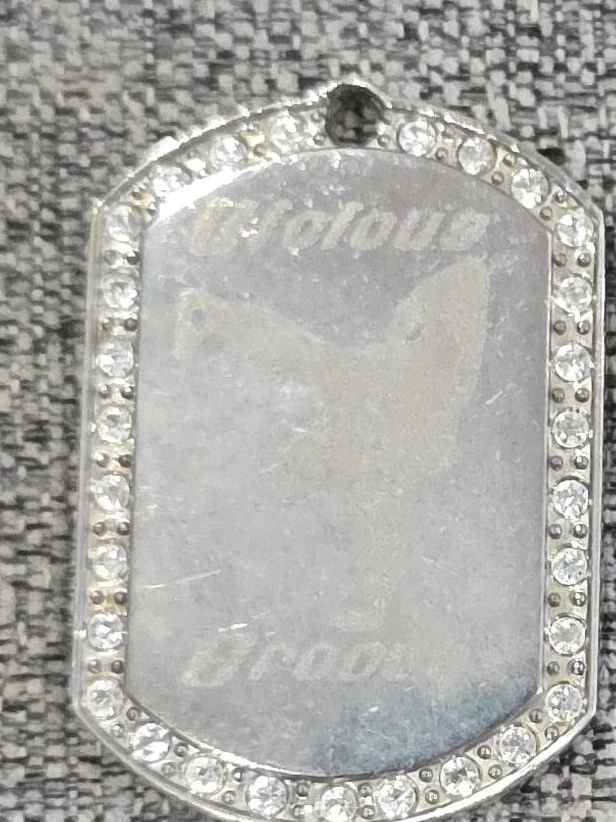 Crystal Dog Tag Pendant