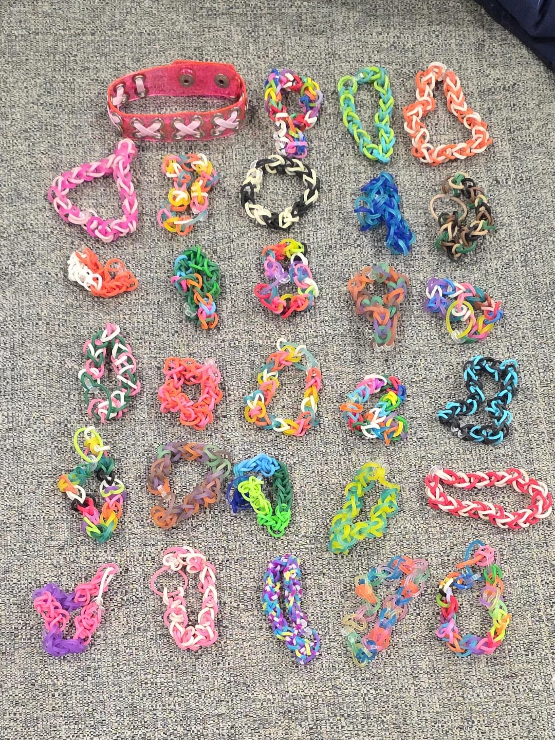 Assorted Rainbow Loom Band Bracelets