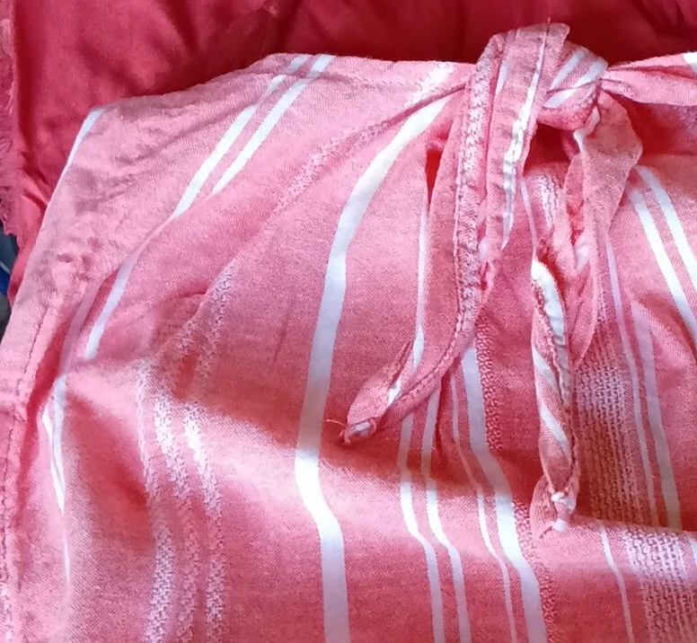 Pink Striped Tie-Front Skirt
