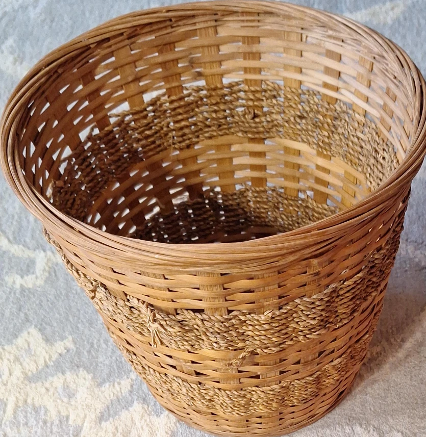 Woven Wicker Wastebasket