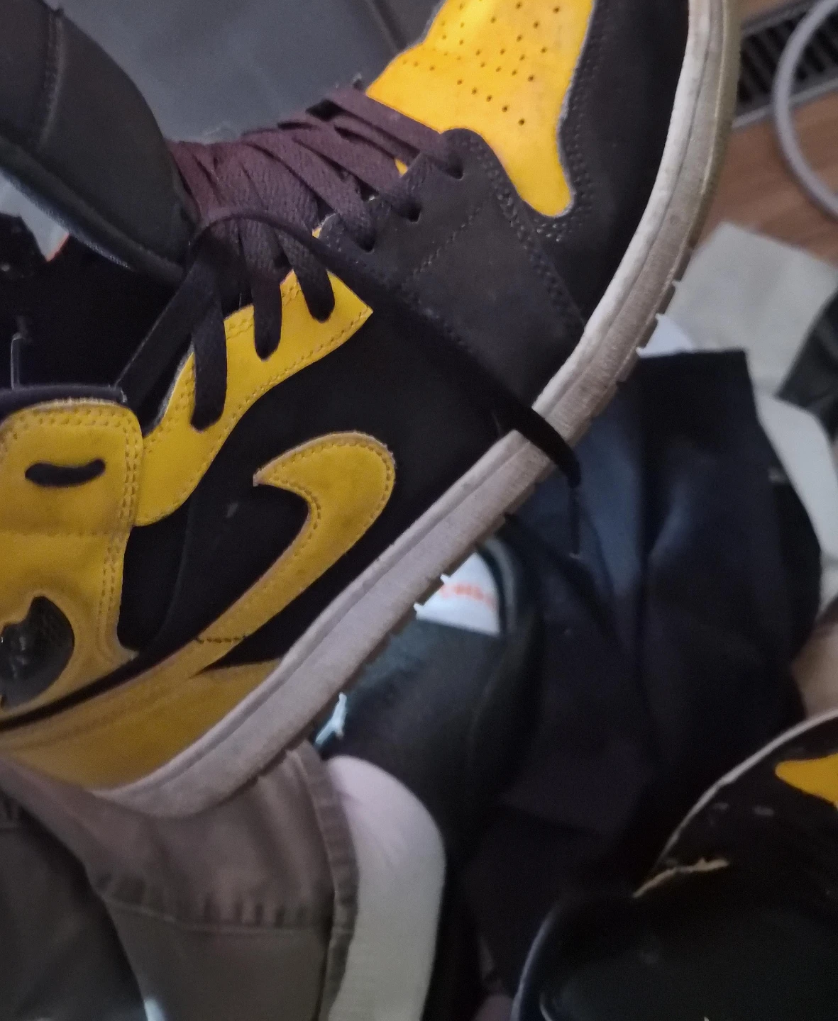 Nike Air Jordan 1 Mid Yellow and Black