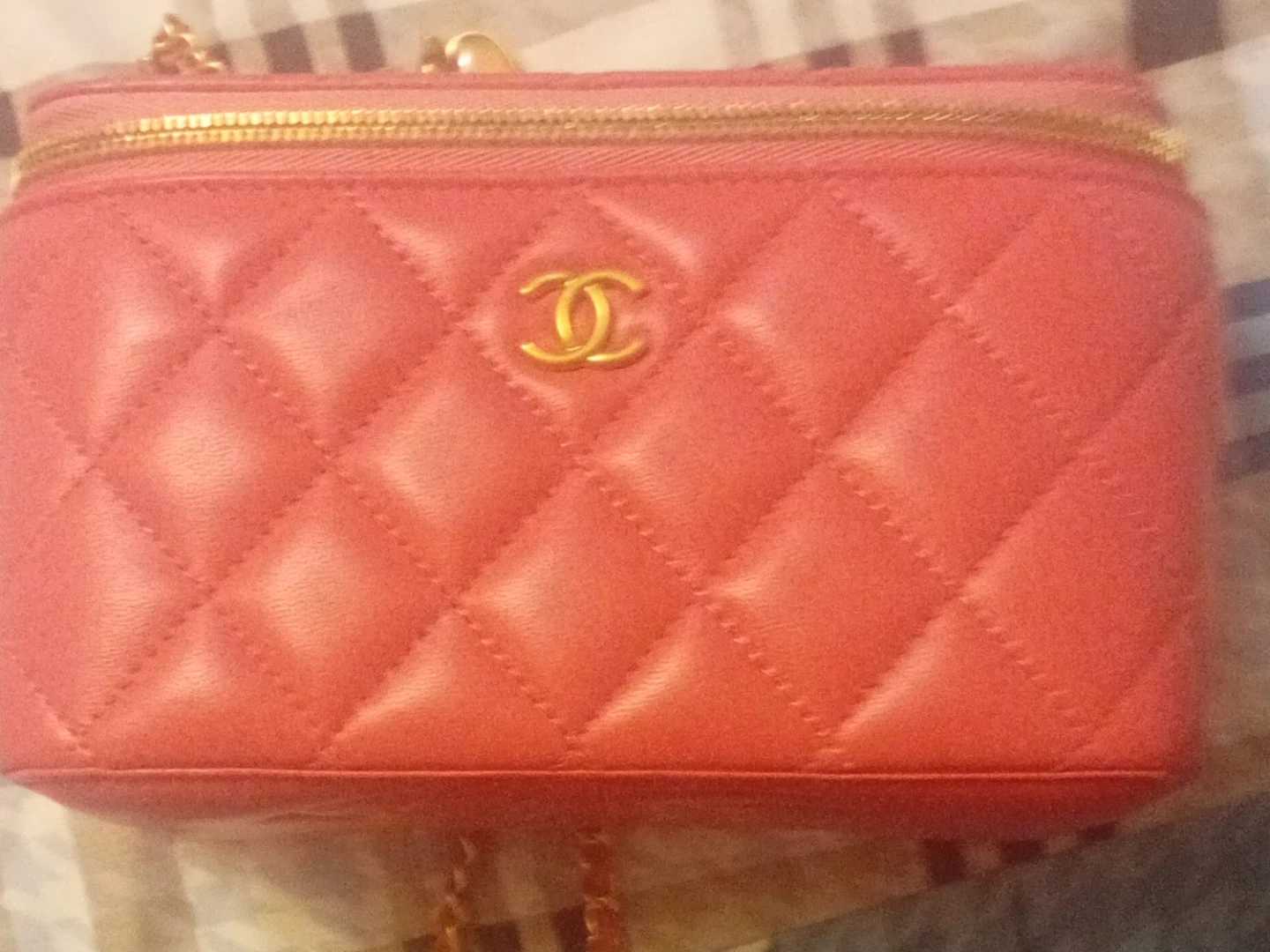 Chanel Quilted Vanity Case Rose Gold